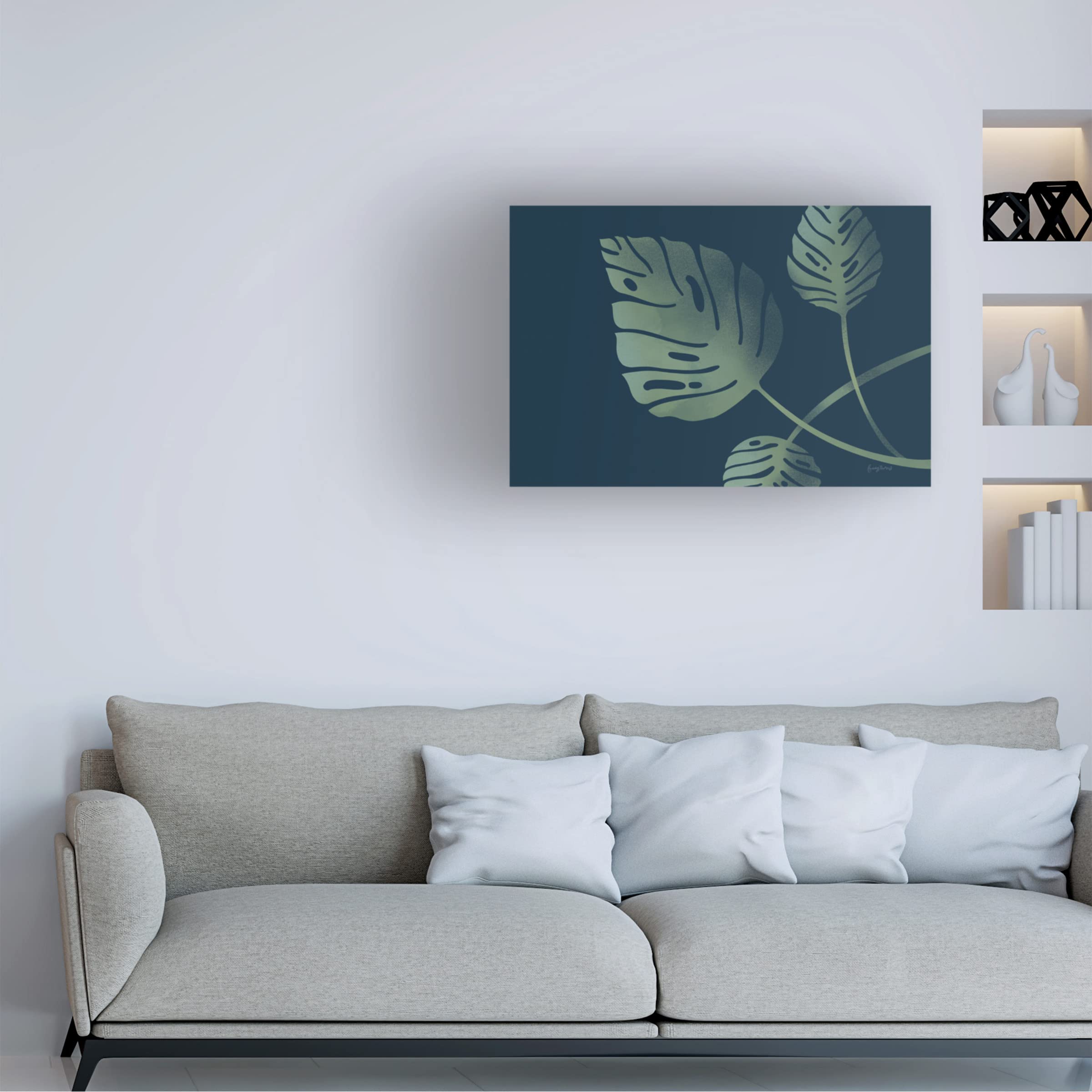 Trademark Fine Art 'Monstera V' Canvas Wall Art Print by Becky Thorns - Tropical Leaf Botanical Decor for Living Room, Bedroom & Office