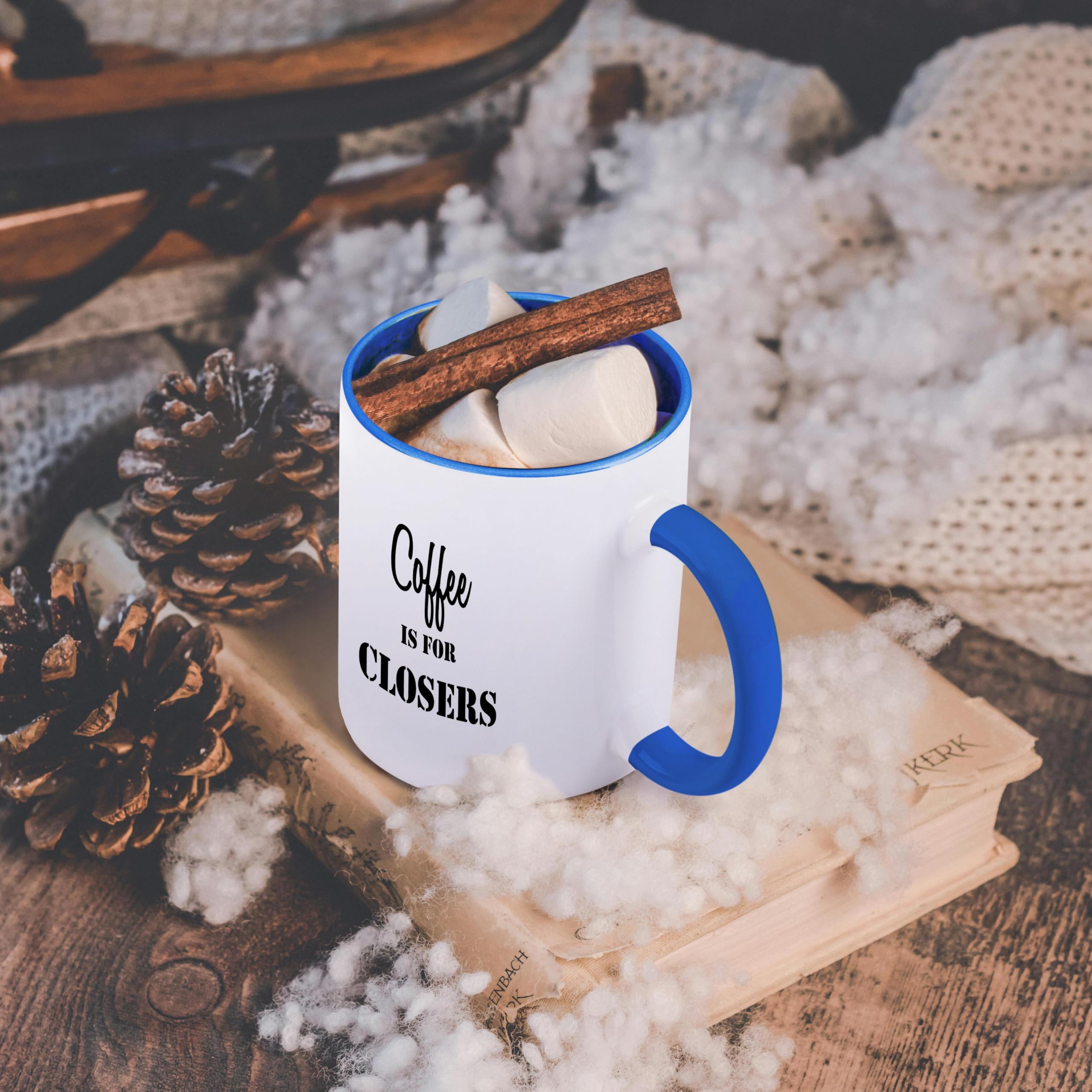 3dRose 15oz Funny Coffee Mug - 'Coffee is for Closers' Anne Collections Quote - Perfect Gift for Office Workers & Sales Professionals - Ideal for Morning Coffee, Office Use & Gift Giving