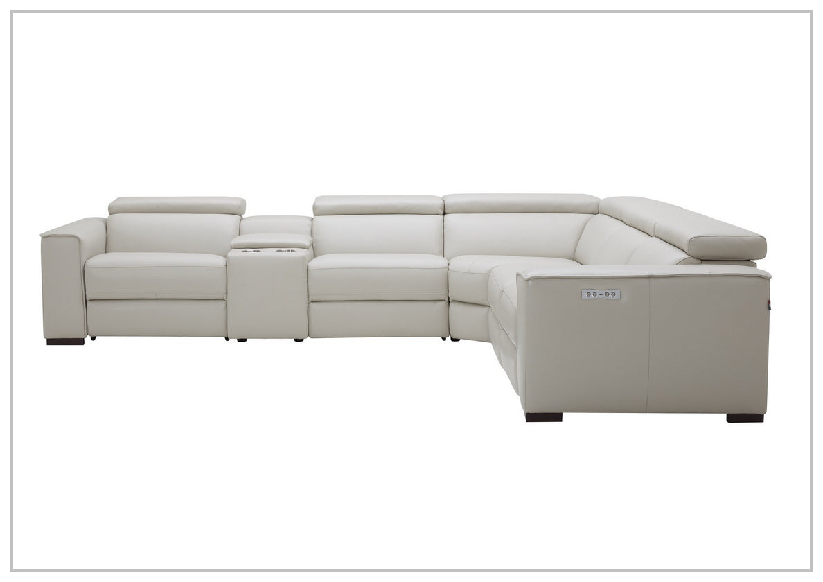Gio Italia Aventura L-Shaped Leather Power Reclining Sectional Sofa - Modern Living Room Furniture for Home Theater & Family Gatherings