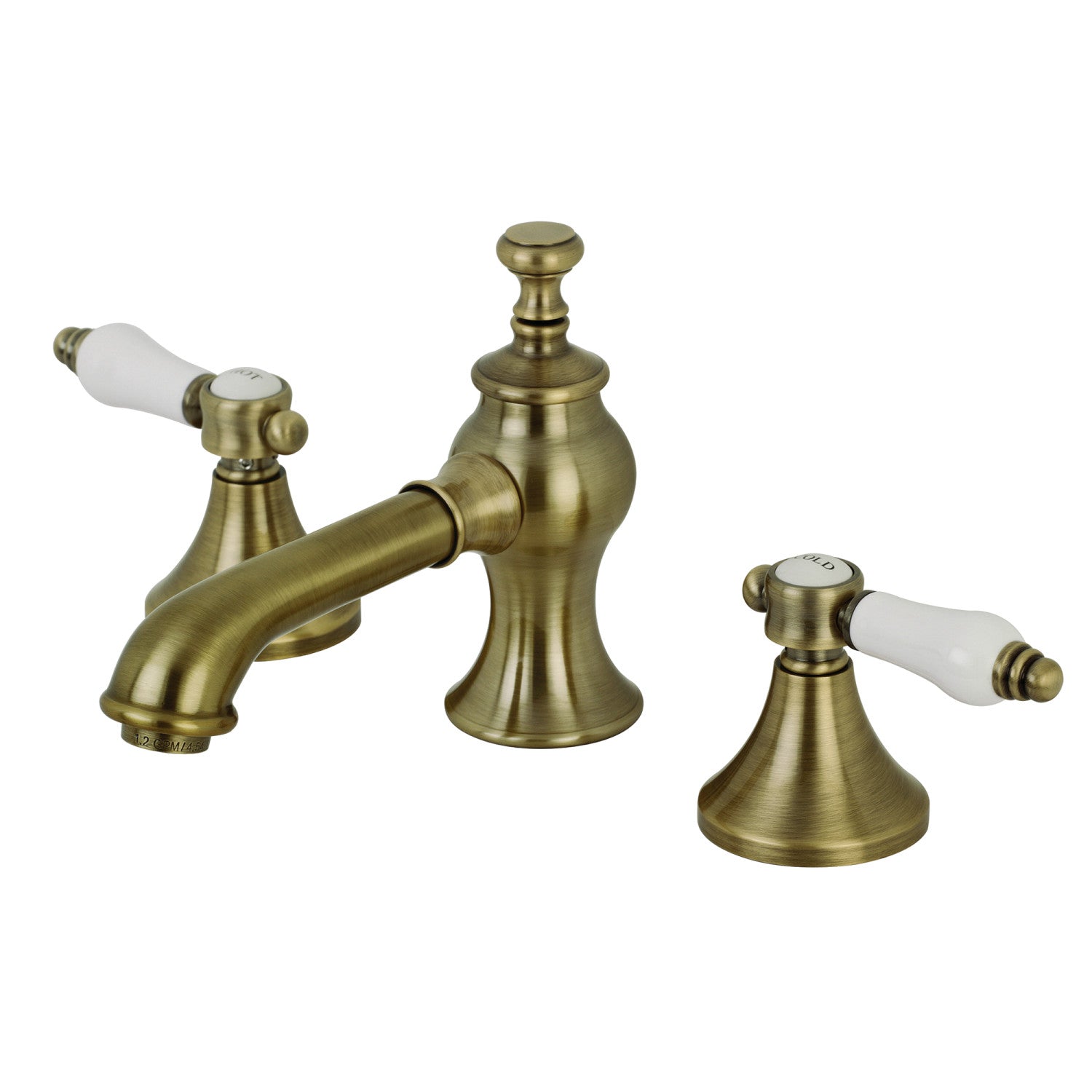 Bel Air KC7063BPL Two Handle 3 Hole Widespread Bathroom Faucet with Brass Pop Up Drain - Antique Brass Finish for Vanity Sink - Perfect for Modern & Traditional Bathroom Decor