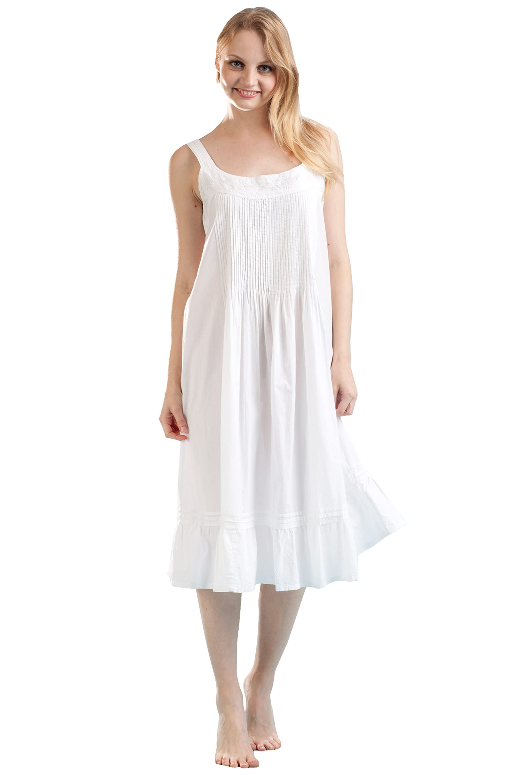 LA CERA Women's Cotton Nightgown - Soft & Comfortable Sleepwear for Women, Long Sleeve Night Dress for Lounge & Relaxation at Home