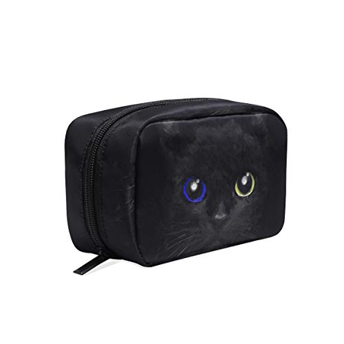 Black Cat Makeup Bag - Waterproof Travel Cosmetic Organizer for Women | Portable Toiletry Pouch for Beauty Tools & Cosmetics | Perfect for Vacation, Gym, and Daily Use