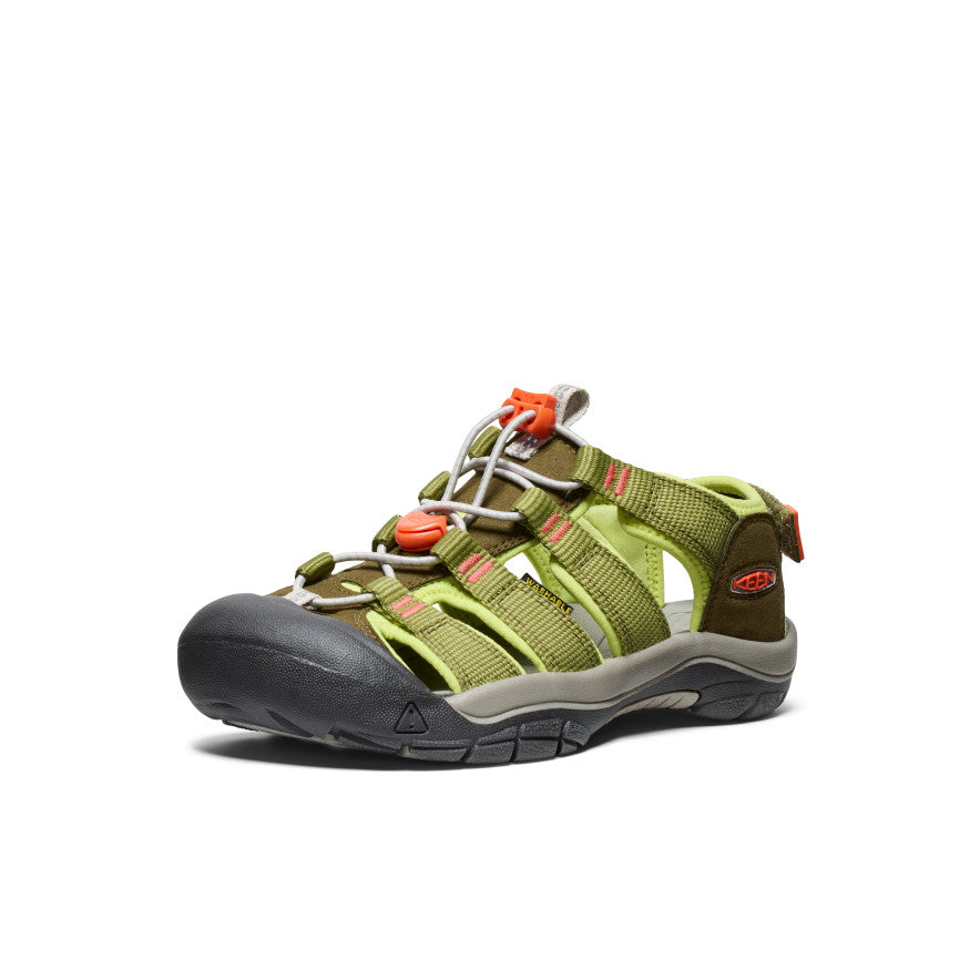 Newport Boundless Sandal for Big Kids - Dark Olive/Scarlet Ibis | Comfortable & Durable Kids' Sandals for Outdoor Play, Beach & Summer Adventures