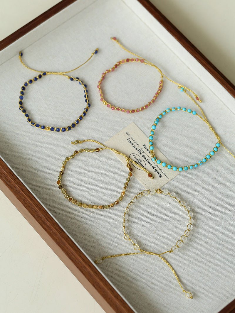 Tribal Totem Colorful Gemstone Braided Adjustable Bracelet with Clear Quartz - Boho Chic Jewelry for Women, Spiritual Healing & Everyday Fashion Accessory