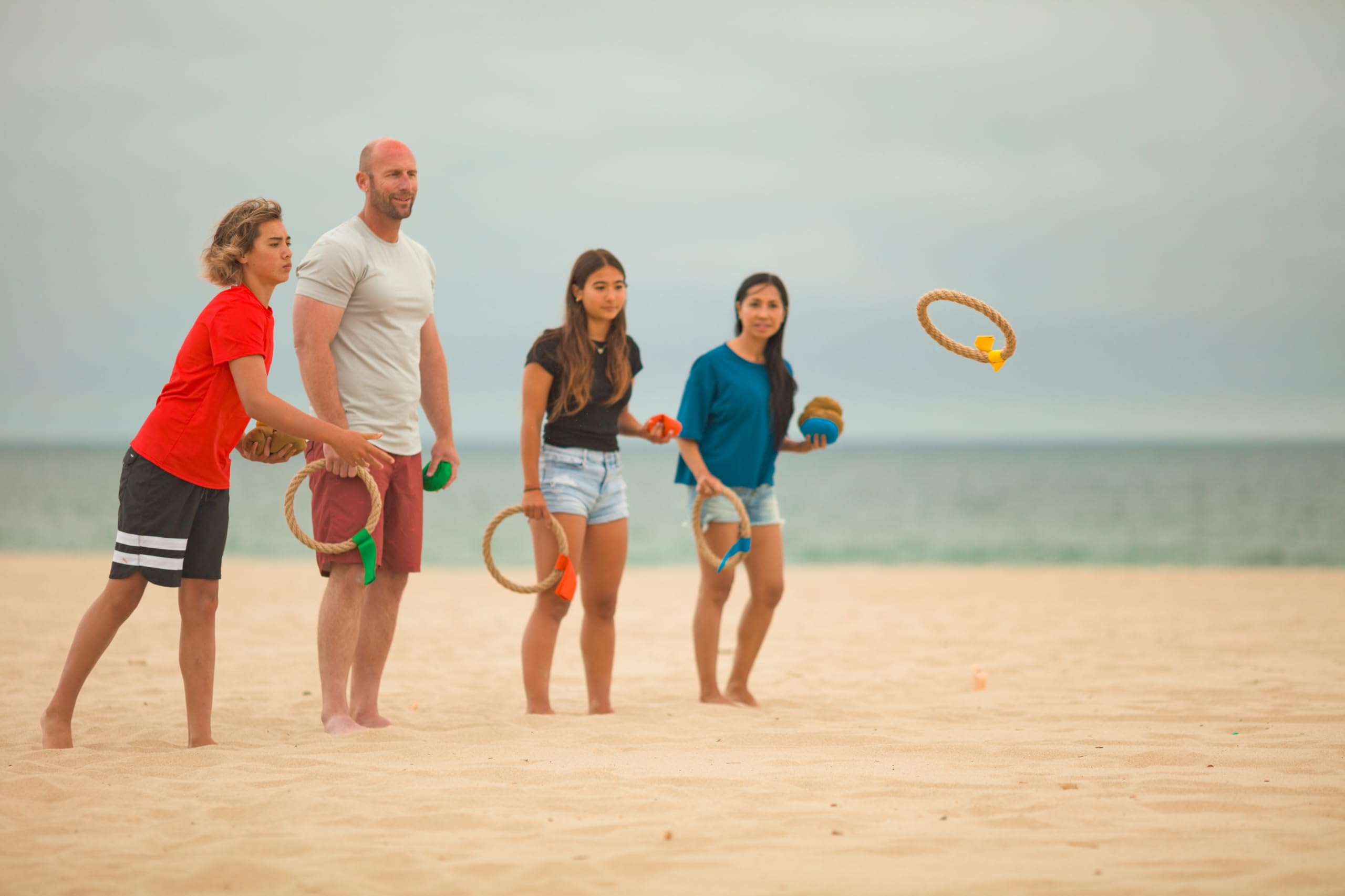 Kangaroo Toss Game Set - Official Outdoor Yard & Beach Game for Adults & Family - Perfect for Backyard, Lawn, Camping, Picnics & Tailgating - Includes Ladder Toss, Bocce & Cornhole Accessories
