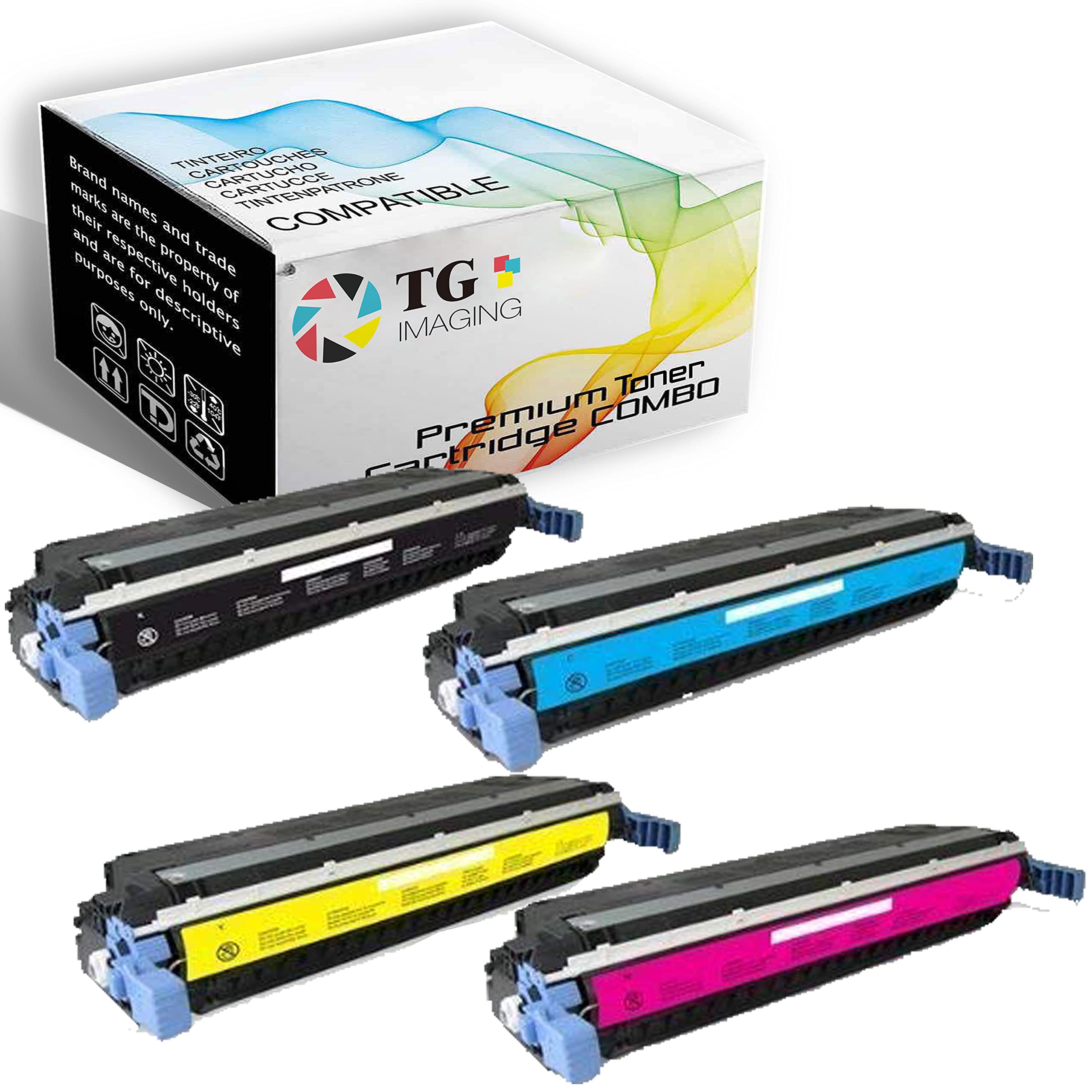 4-Pack HP 641A Compatible Toner Cartridges (C9720A/C9721A/C9722A/C9723A) for HP Color LaserJet 4600/4650/4610 Series Printers - High Yield Replacement for Office & Home Printing Needs
