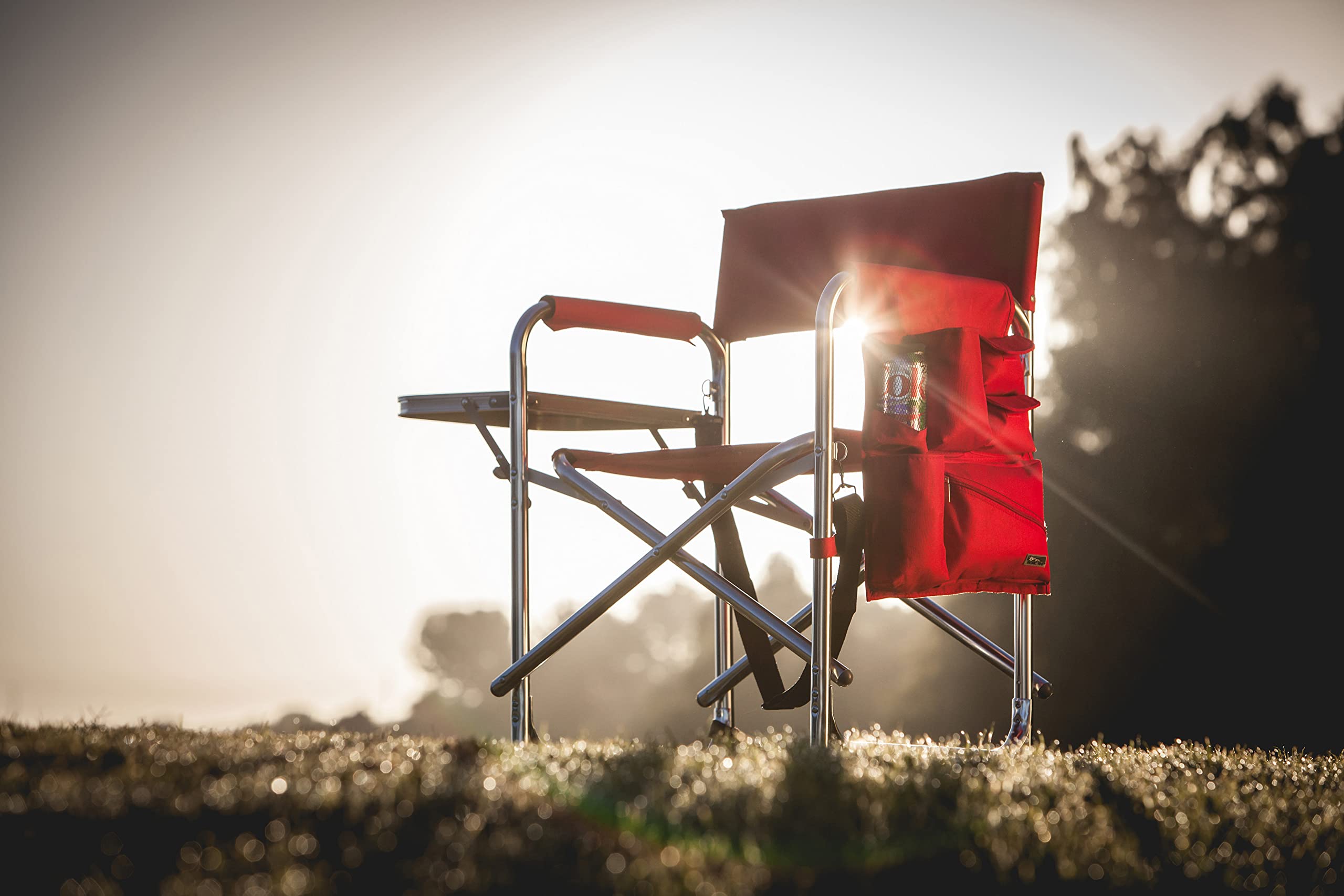 PICNIC TIME NHL Washington Capitals Folding Sports Chair with Side Table - Portable Beach & Camping Chair for Adults - Perfect for Tailgating, Outdoor Concerts & Backyard BBQs