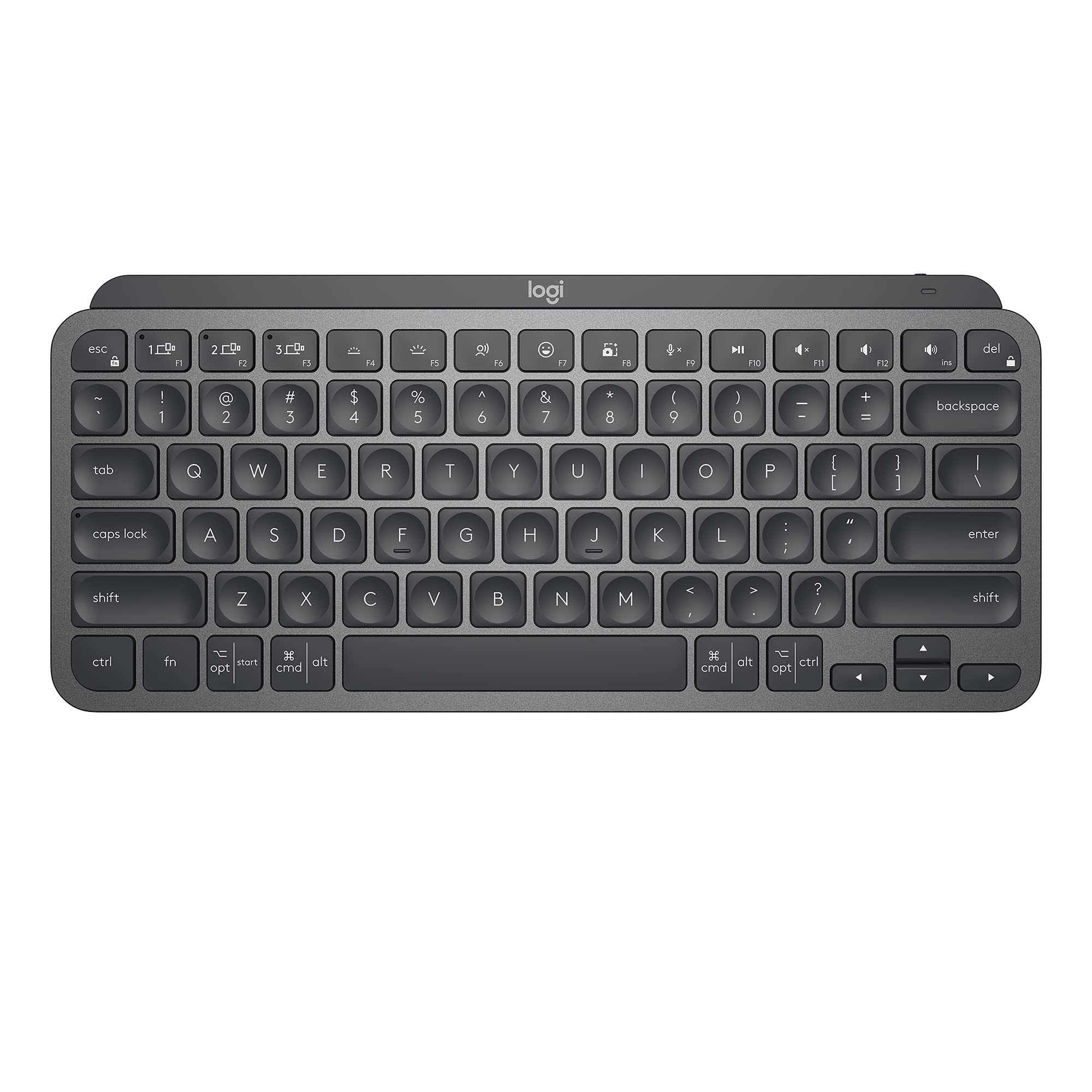 Logitech MX Keys Mini Wireless Bluetooth Keyboard - Compact Backlit Illuminated with USB-C | Compatible with macOS, iOS, Windows, Linux & Android | Premium Metal Build in Graphite | Perfect for Office, Home & Travel Use