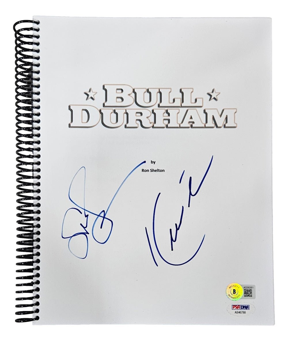 Kevin Costner & Susan Sarandon Autographed Bull Durham Movie Script - Authentic Signed Memorabilia BAS AD56561 - Perfect for Film Collectors & Sports Memorabilia Displays