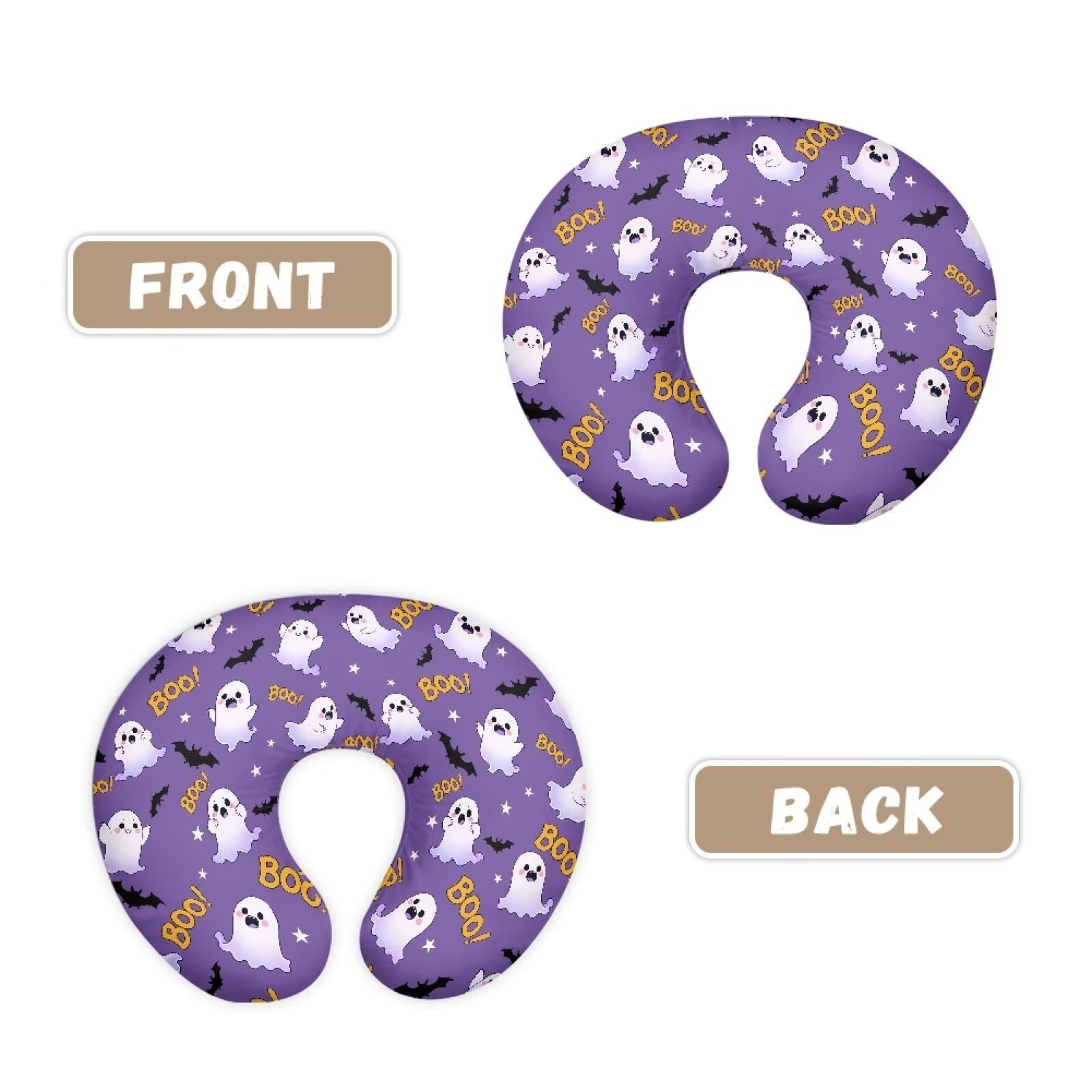 Halloween Ghost Bats Baby Nursing Pillow Cover - Soft Skin-Friendly Slipcover with Hidden Zipper for Newborns - Cute Boy & Girl Gift for Breastfeeding Support - Perfect for Halloween, Baby Showers and Nursery Decor