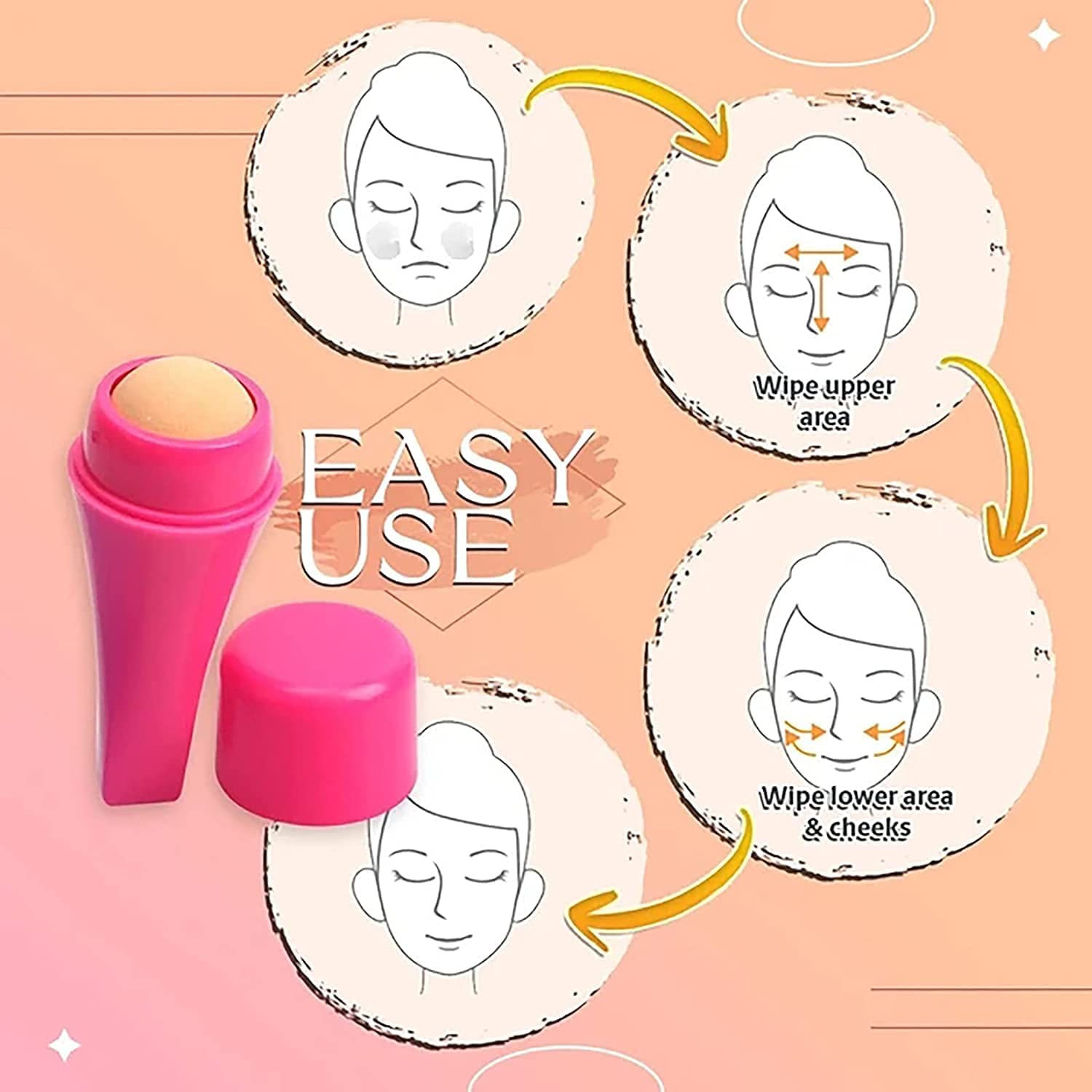 NGEL Oil Absorbing Stick Roller for Oily Skin - Reusable Portable Face Blotter for Men & Women | Pack of 1 | Perfect for Gym, Travel & Touch-Ups