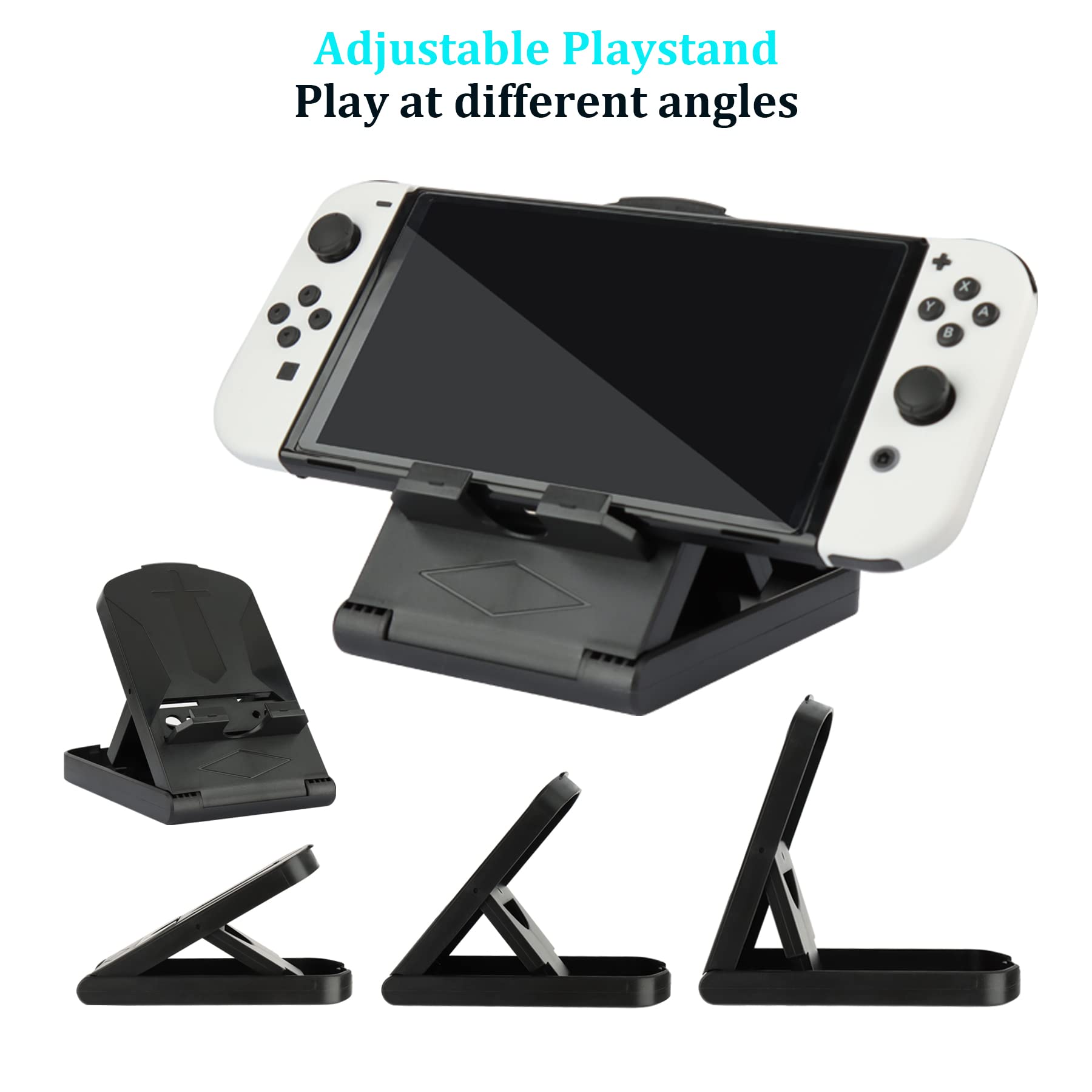 Nintendo Switch OLED Model (2021) Accessories Bundle - 23-in-1 Family Party Kit with Carrying Case, Joy-Con Charging Dock, Grips, Covers, Steering Wheels, Mount & Screen Protectors - Perfect for Gaming Parties, Travel & Home Entertainment