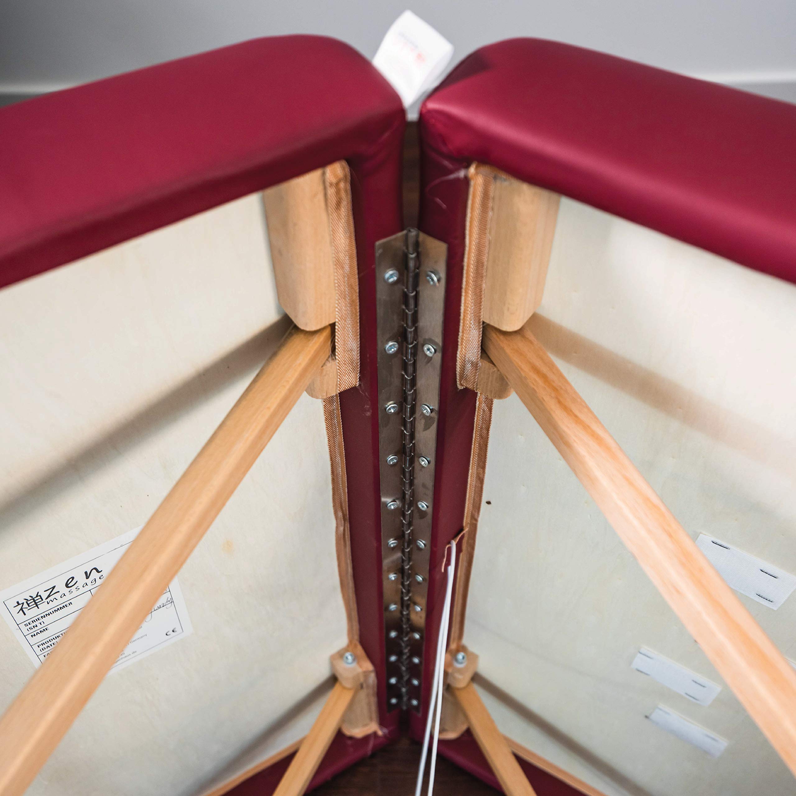 Premium ZEN Mobile Basic III Portable Massage Table - Foldable Physical Therapy Table with Aluminum Headrest, Armrests & Carry Bag - Ideal for Home Spa, Professional Massage Clinics & On-Site Therapies (Burgundy)