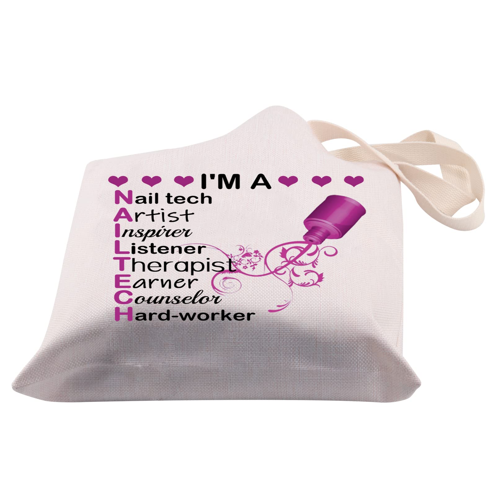 PLITI Professional Nail Artist Tote Bag - Perfect Gift for Nail Technicians & Beauticians - Ideal for Salon Visits, Travel & Cosmetics Storage