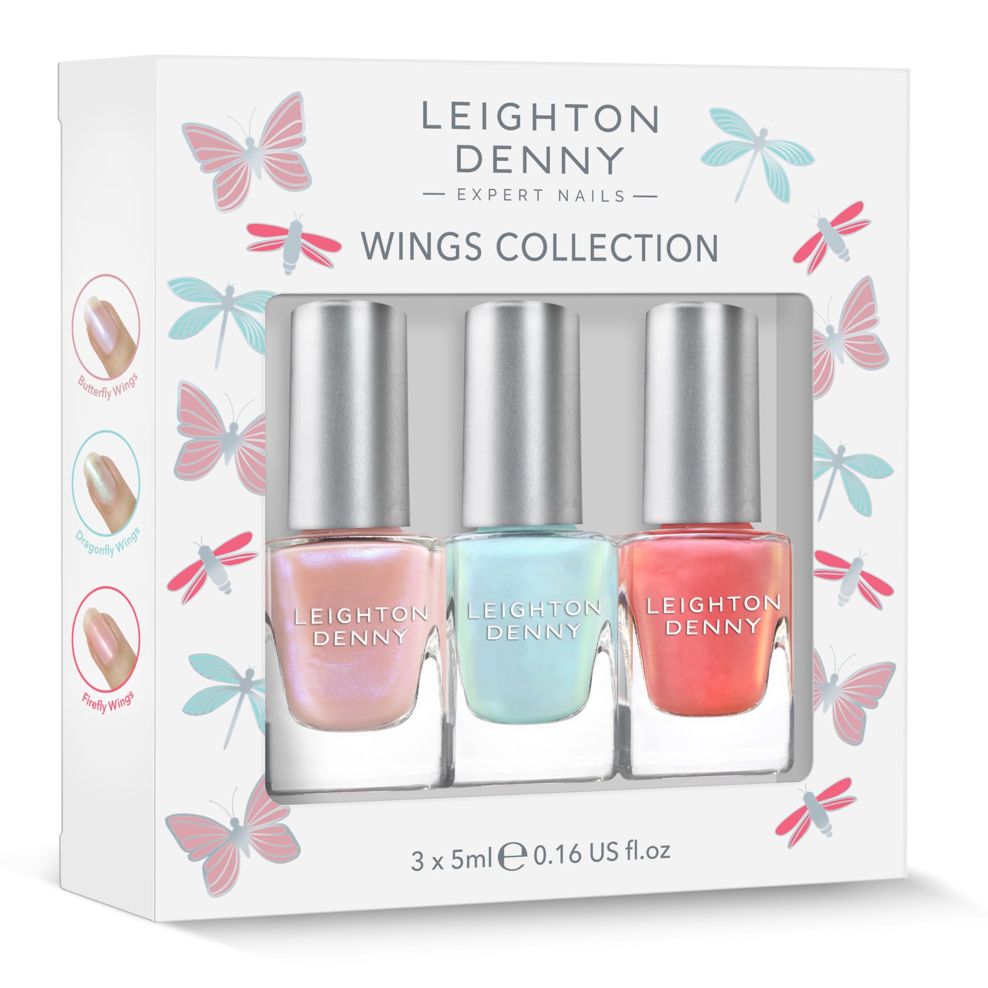 Leighton Denny Wings Collection Nail Polish Set LDE3225A - 6 Premium Long-Lasting Nail Colors for Women, Salon Quality Nail Polish Kit - Perfect for Parties, Weddings & Everyday Wear