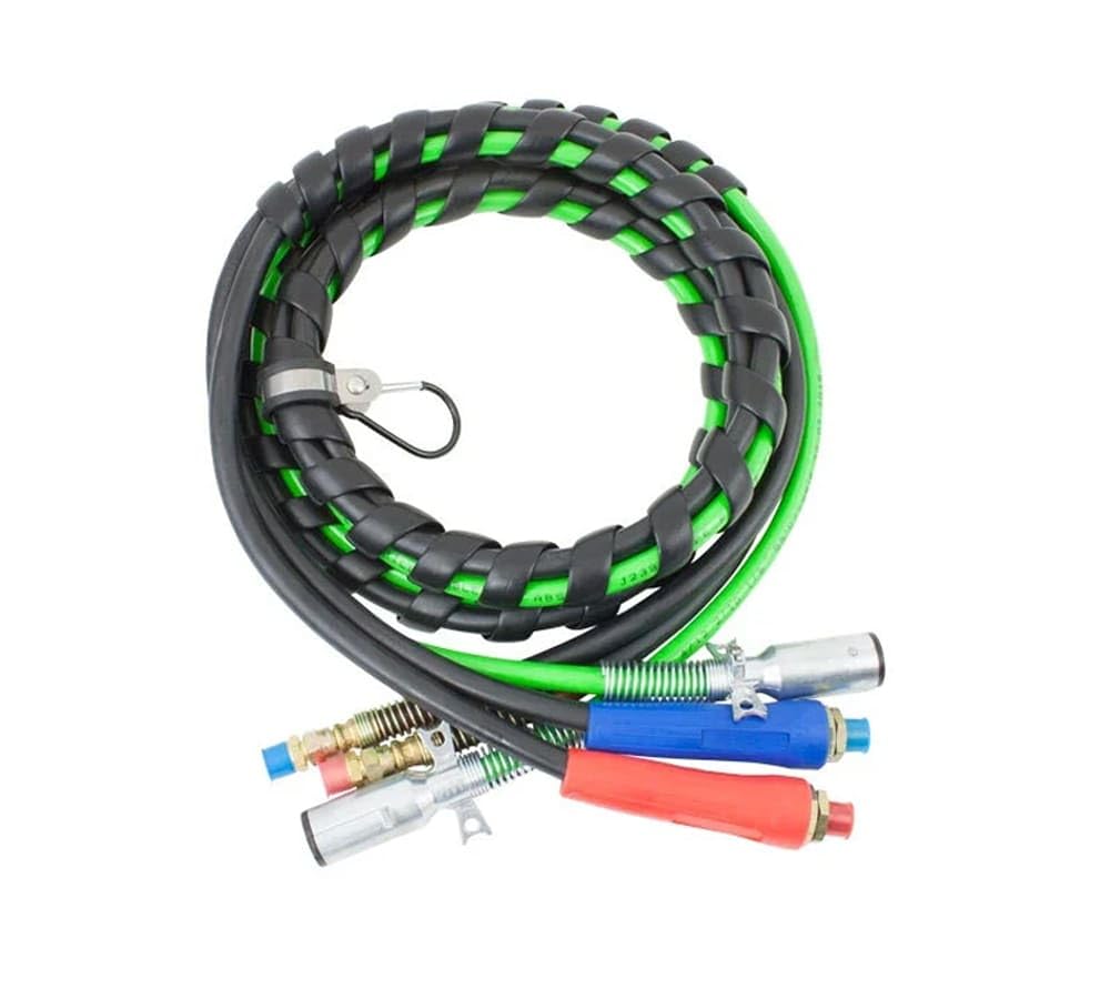 Mytee Products 3-in-1 Rubber Air Hose & Electrical Cable Wrap - 12 Foot Heavy Duty Air Line Hose for Garage, Workshop & Industrial Use