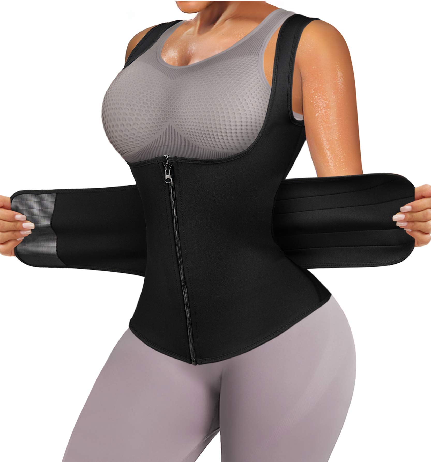 CtriLady Women's Waist Trainer & Tummy Cincher - Sweat Sauna Corset for Workout, Weight Loss & Body Shaping | Perfect for Gym, Yoga & Postpartum Recovery