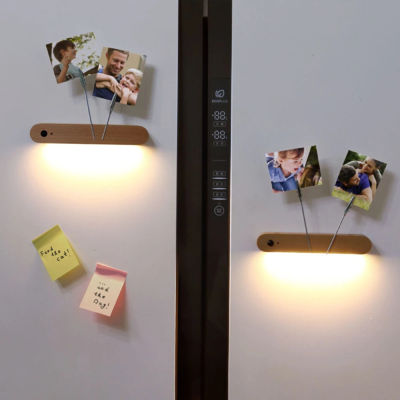 IllumiKey Magnetic Wooden Key Holder with Sensor Nightlight - Organize Keys & Find Them Easily in the Dark - Perfect for Entryway, Bedroom, or Office