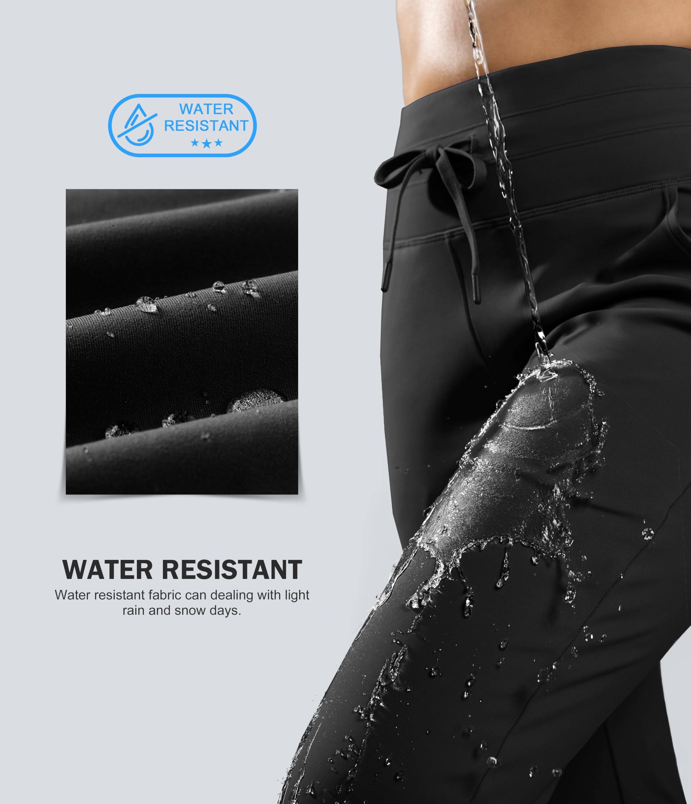 Women's Fleece Lined Joggers - High Waisted Thermal Sweatpants with Water Resistant Fabric & Zipper Pockets (Sizes 28/30/32) | Perfect for Winter Workouts, Yoga, Lounging & Outdoor Activities