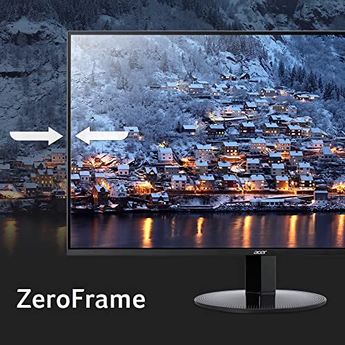 Acer VA Zero Frame Home Office Monitor 24 Inch Full HD 1080p - AMD FreeSync Technology, Ultra Thin Bezel Design, Low Blue Light, Tilt Adjustment, HDMI & VGA Ports - Perfect for Remote Work, Gaming, and Entertainment