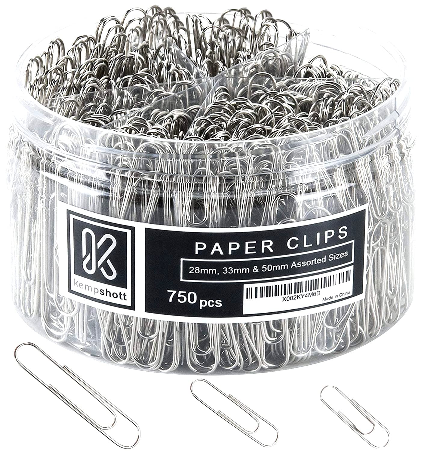 750 Assorted Size Paper Clips - Small, Medium & Large Silver Paper Clips for Office, School & Home Use | Perfect for Organizing Documents, Files & Paperwork