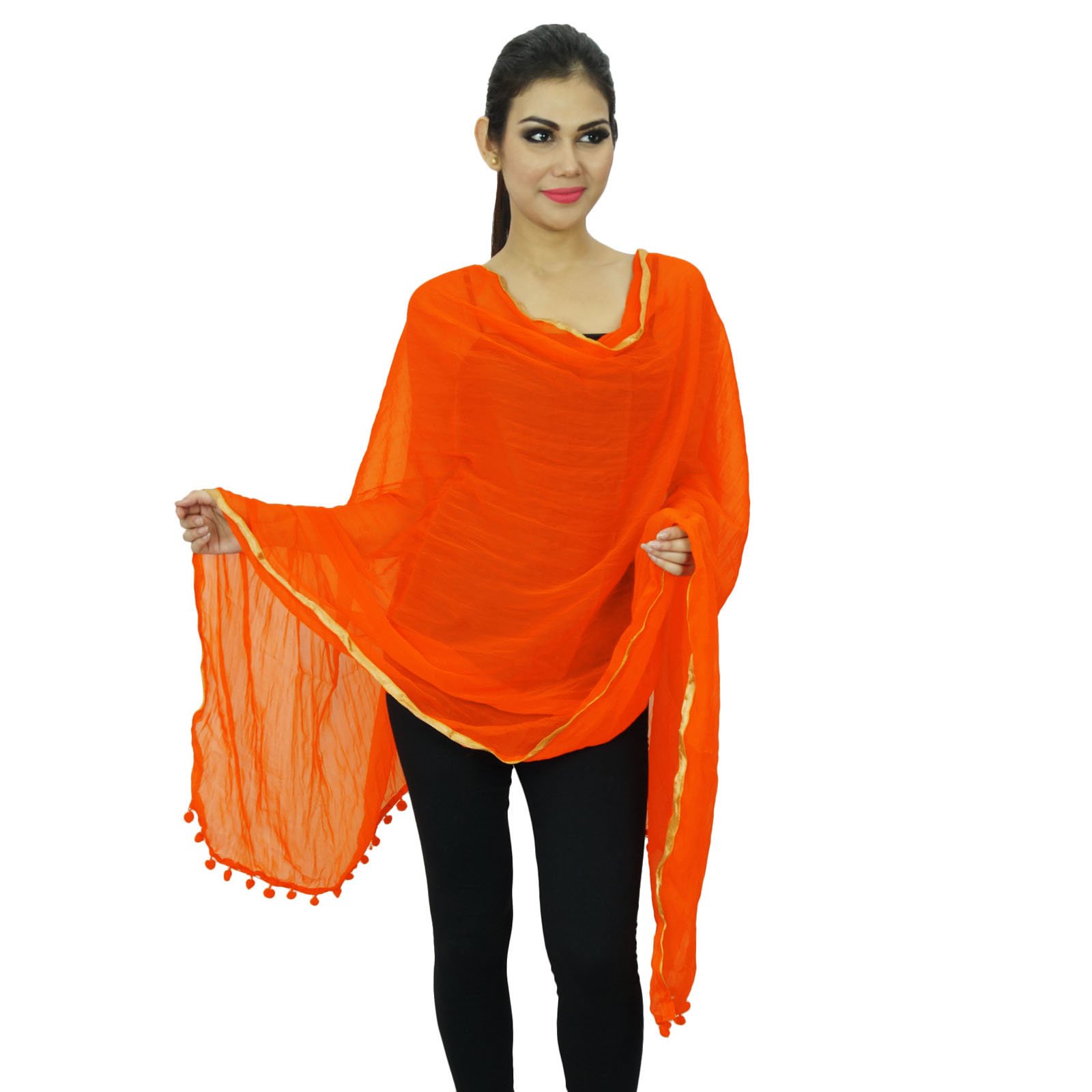 Chiffon Indian Scarves for Women - Elegant Stole & Dupatta for Gifting