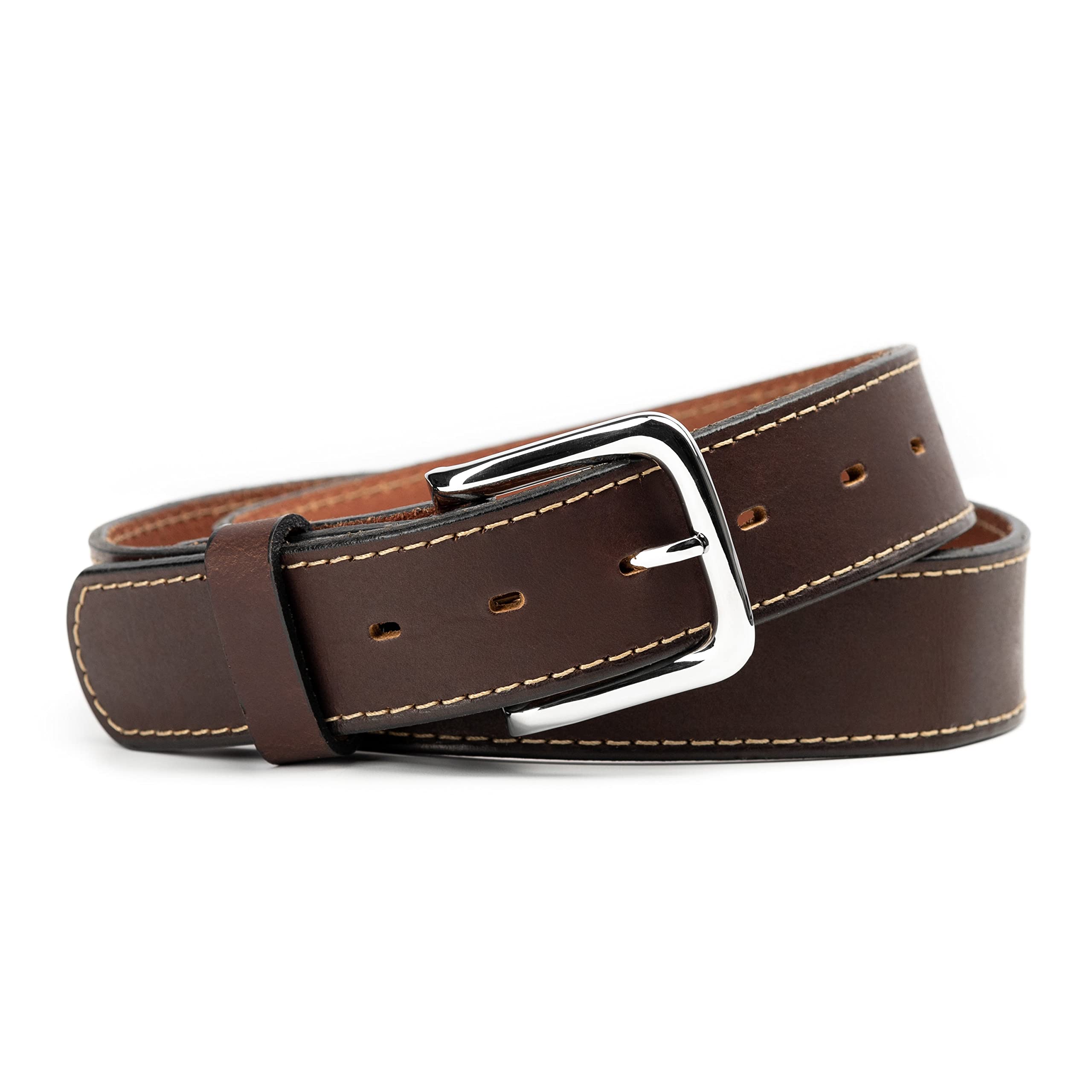 Main Street Forge The Foreman Leather Belt for Men – Genuine Full Grain Leather, Handcrafted in USA – Durable Dress & Casual Belt for Office, Work & Everyday Wear