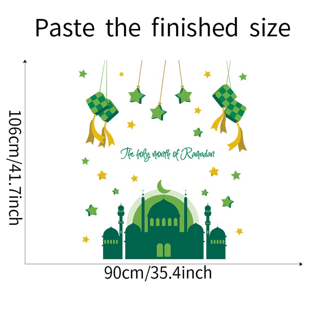 Ramadan Decorations for Home - Islamic Muslim Wall Stickers, Eid Mubarak Decals, Moon & Lantern Window Clings - Perfect for Living Room, Bedroom & Party Decorations During Ramadan Celebration