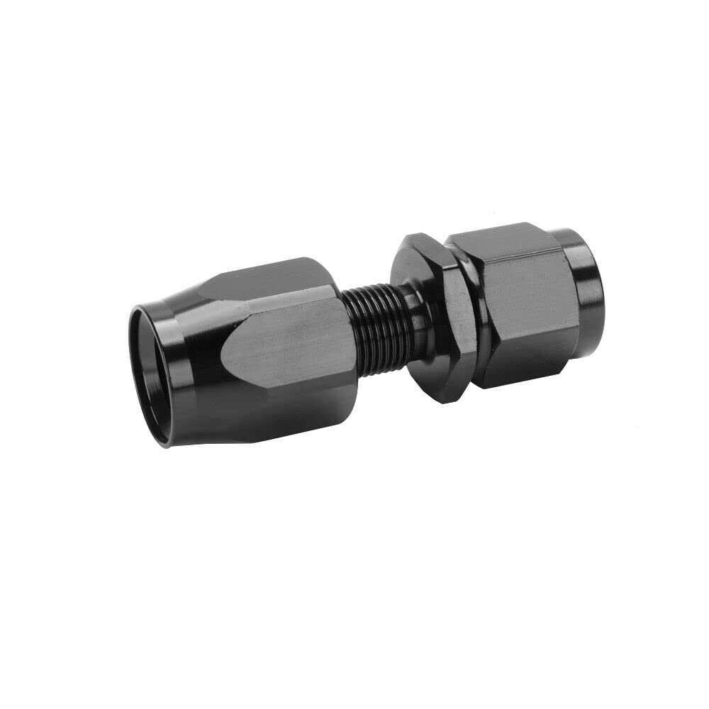 LokoCar 8AN Straight Swivel Fitting for CPE Braided Hose - 2Pcs Black - Fuel & Oil Systems