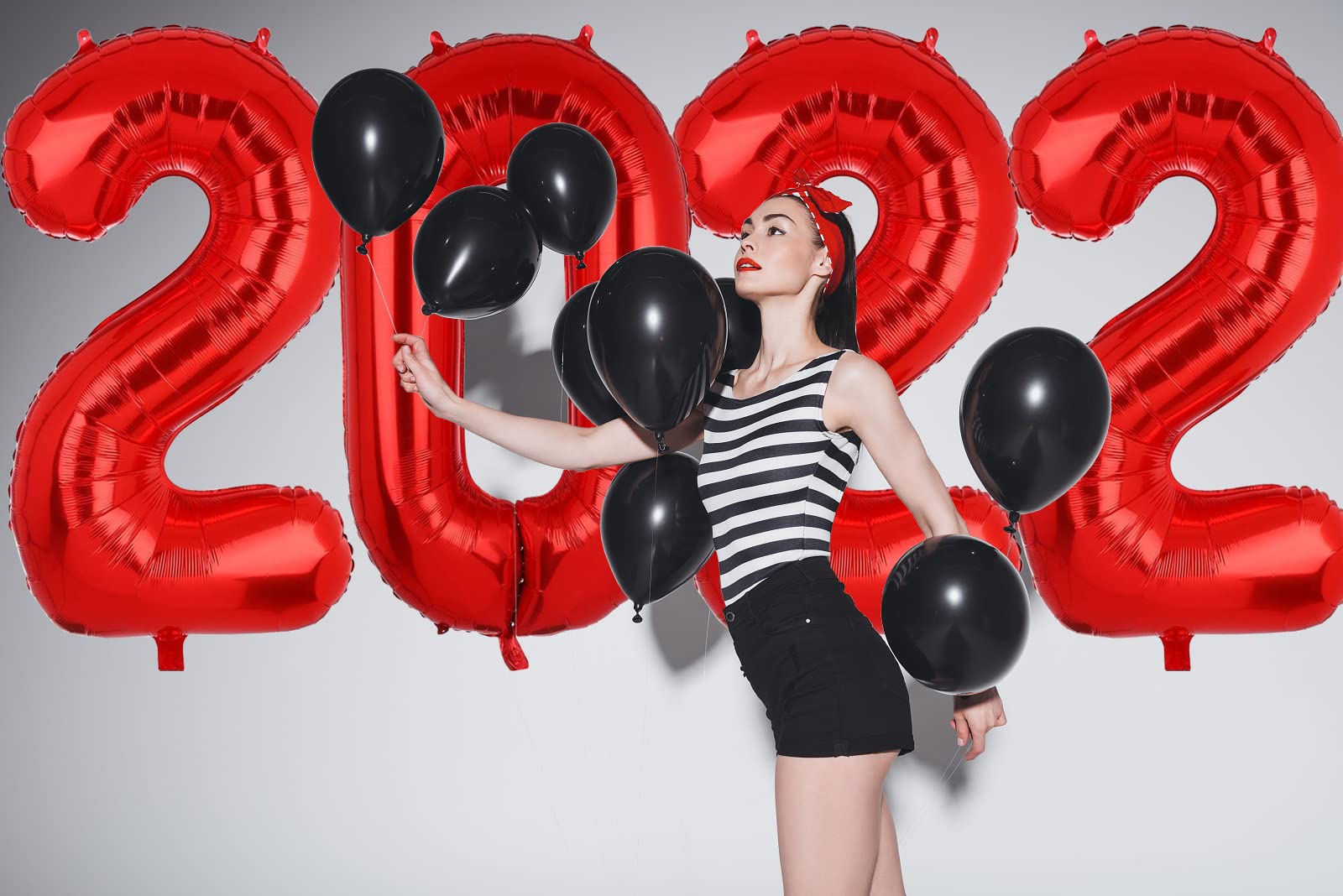 42 Inch Red Graduation Balloons 2022 - Party Decorations for NYE, Graduation Ceremony & Celebration - Bulk Red Balloon Supplies for Wall Decor, Photo Backdrops & Festive Events