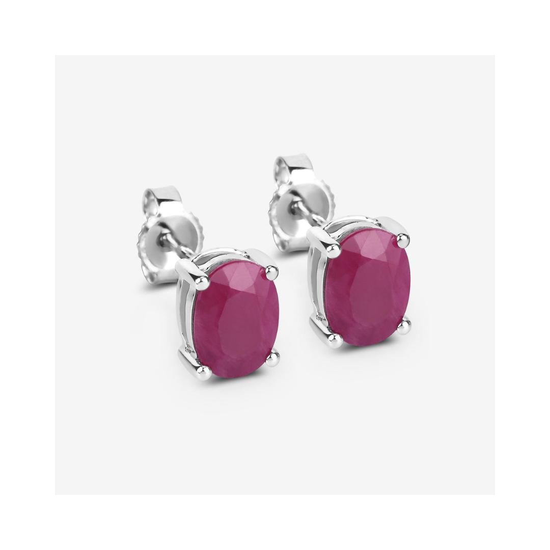 10K Gold Ruby Stud Earrings for Women – Genuine Natural Ruby Gemstone Jewelry – Perfect for Gifts, Weddings & Special Occasions