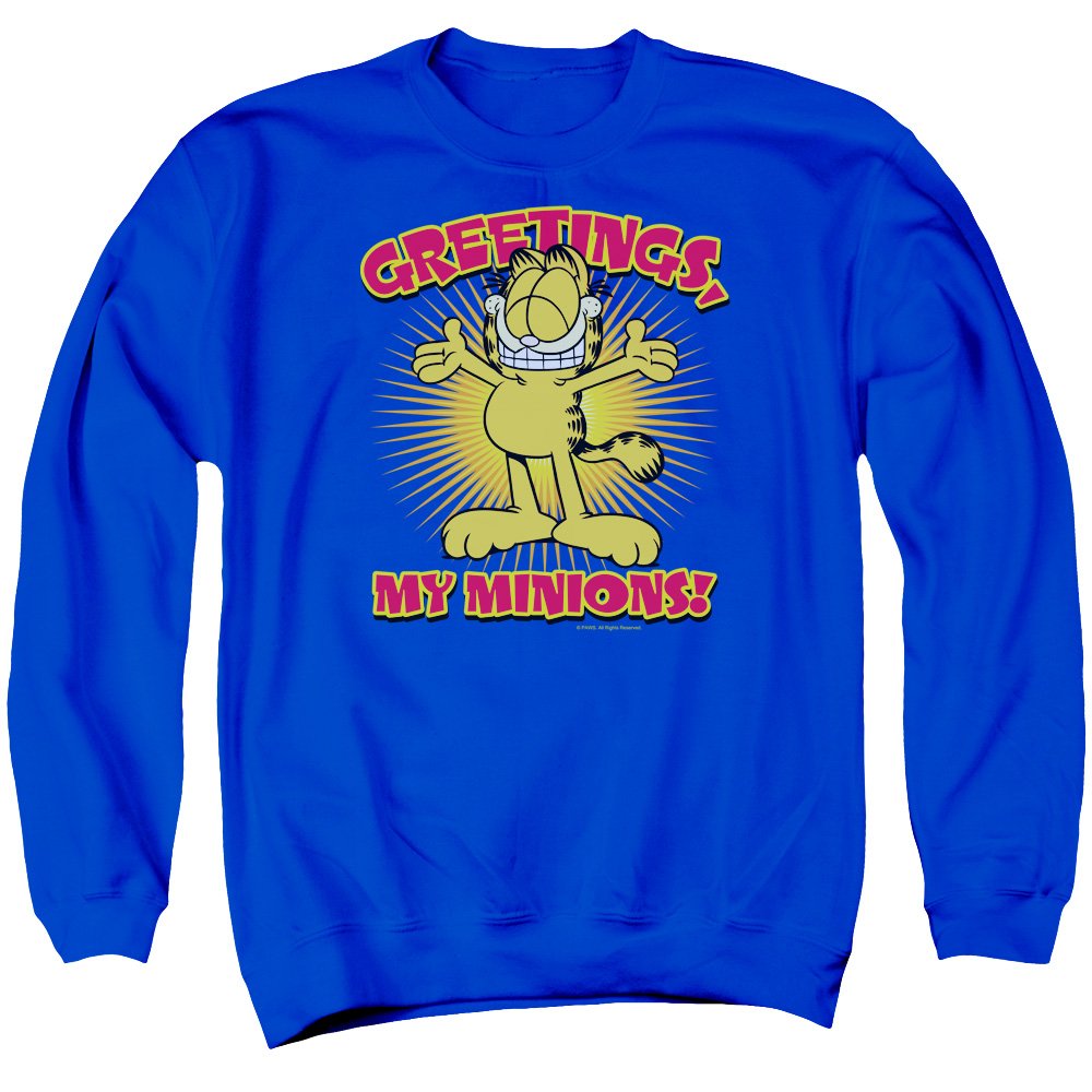 Garfield Minions Unisex Adult Crewneck Sweatshirt - Funny Cartoon Graphic Pullover for Men & Women | Casual Wear, Gift Idea, Lounge & Street Style