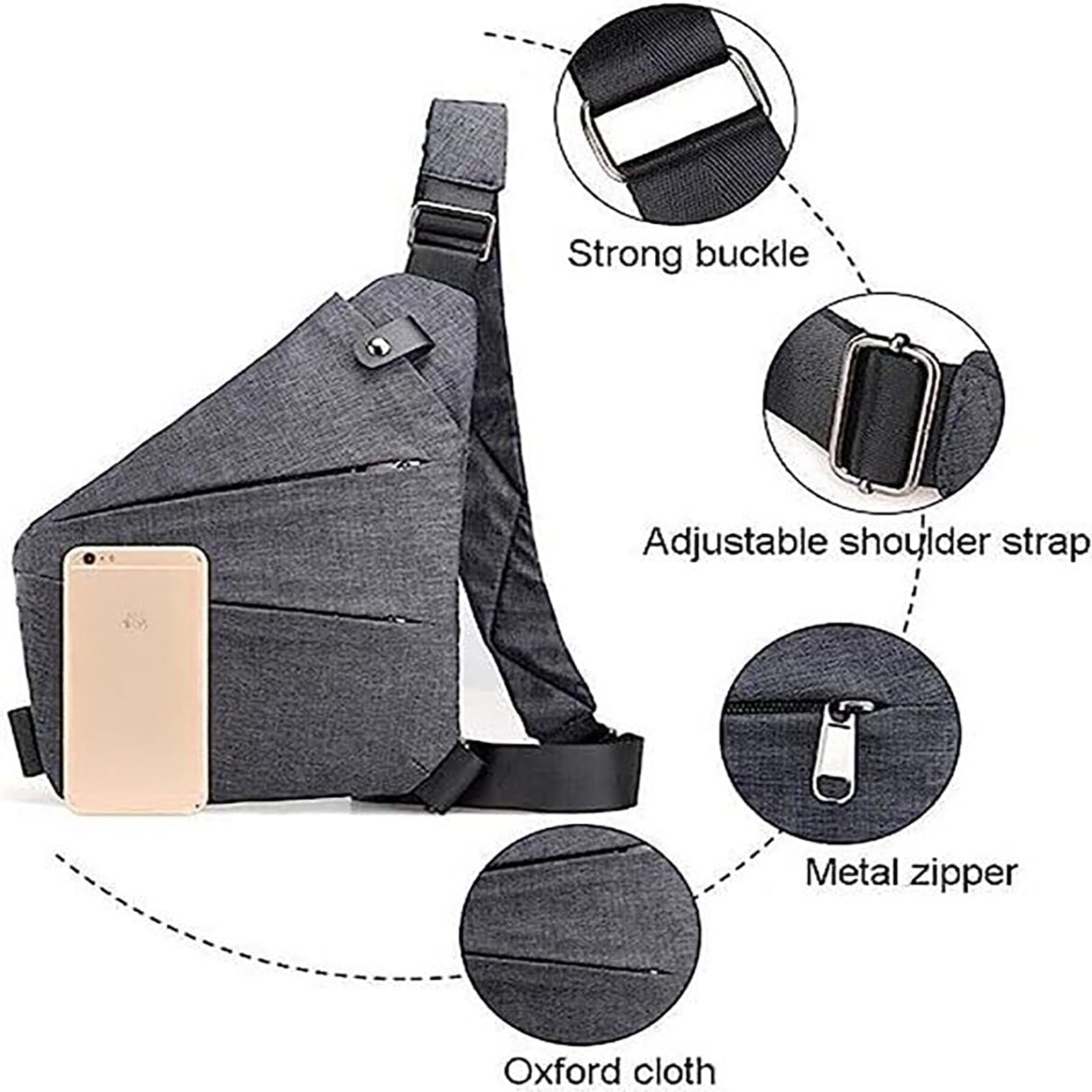 Anti Theft Travel Sling Bag - Lightweight Crossbody Shoulder Bag for Men & Women, Secure RFID Blocking, Coffee Color - Perfect for Commuting, Hiking & Daily Use