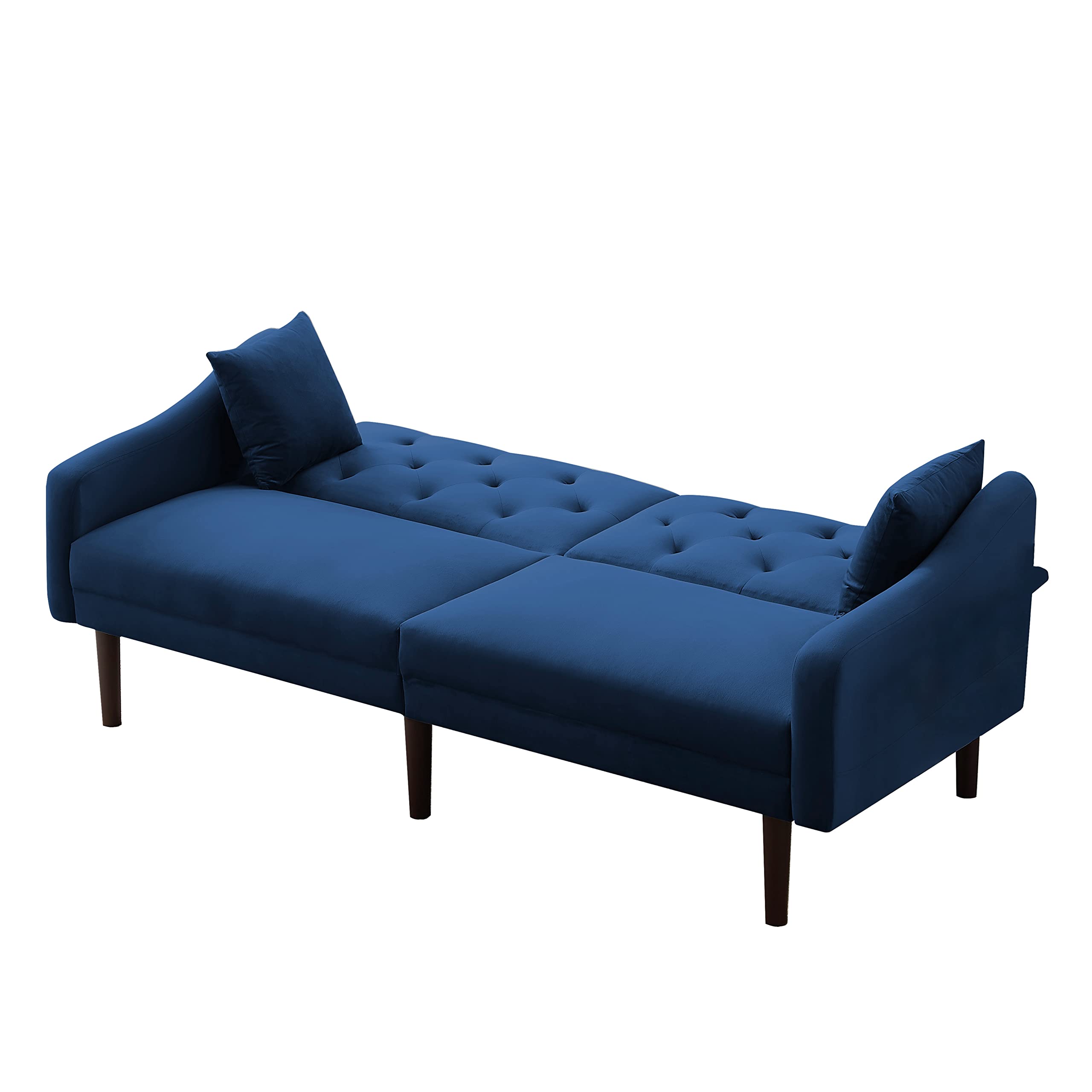 Modern Velvet Convertible Futon Sofa Bed - Soft Folding Loveseat Sleeper Couch for Small Spaces, Living Room, Apartment & Office - Perfect for Guest Room, Studio & Dormitory