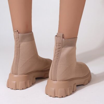 Women's Mesh Round Toe Platform Boots - Chunky Heel Ankle Booties for Casual Outfits & Street Style | Perfect for Fall, Winter & Everyday Wear