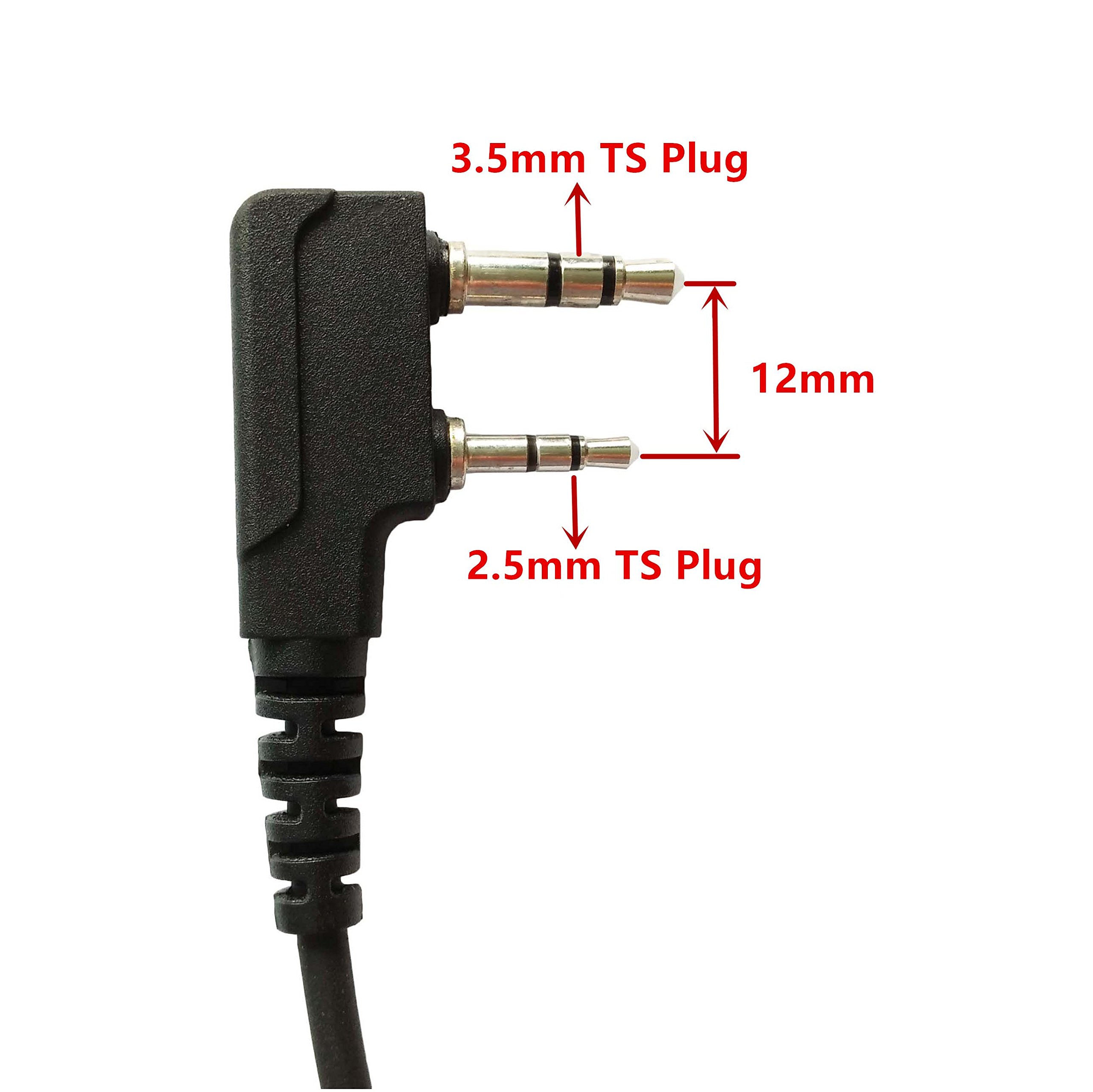 Covert Acoustic Tube Walkie Talkie Earpiece with Microphone - 2 Pin Kenwood Two Way Radio Compatible Surveillance Headset for Security, Event Staff & Discreet Communication