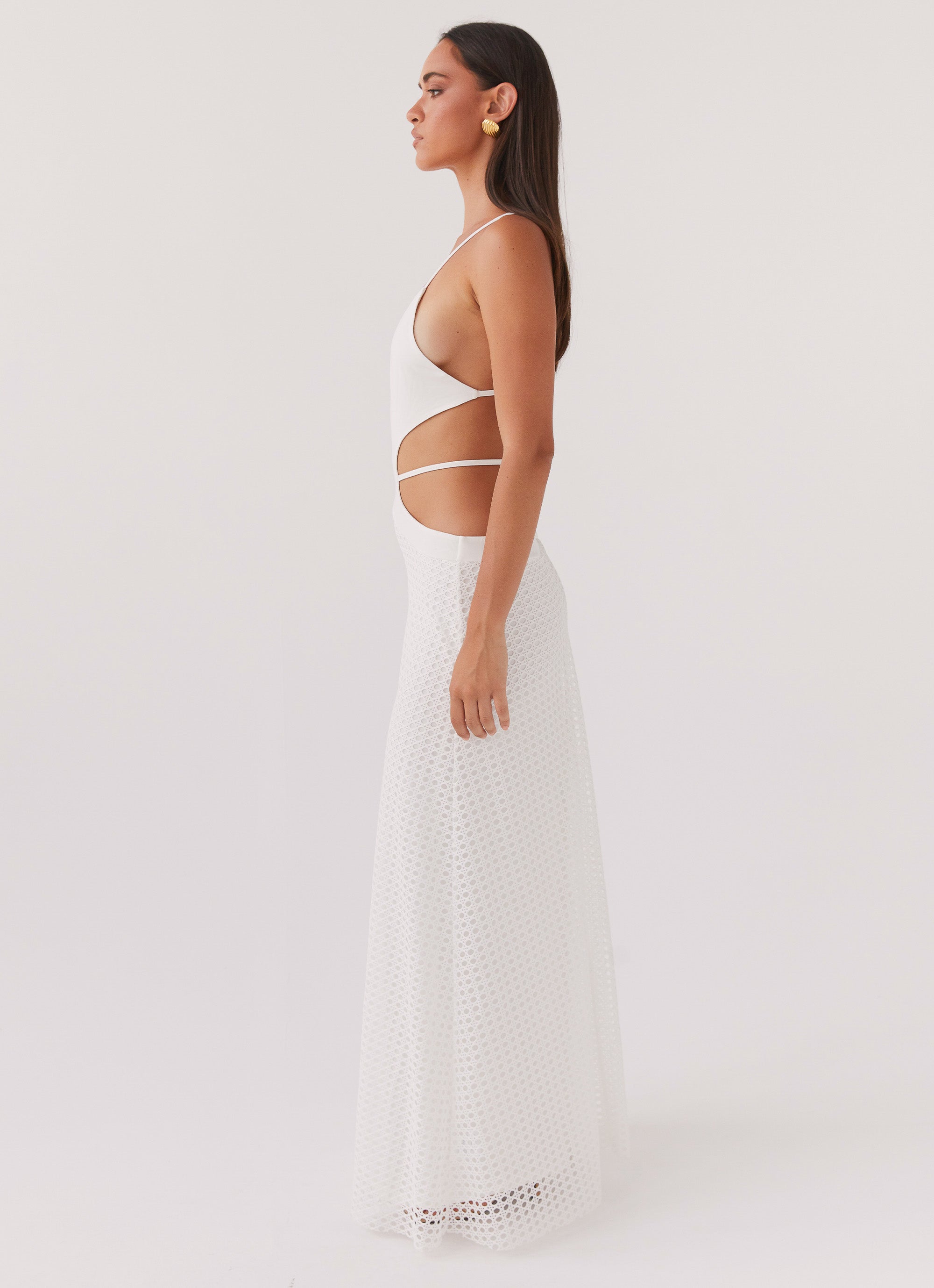 Enchanted Melodies Maxi Dress - Elegant White Summer Flowy Long Dress for Women | Perfect for Beach, Wedding & Party Occasions