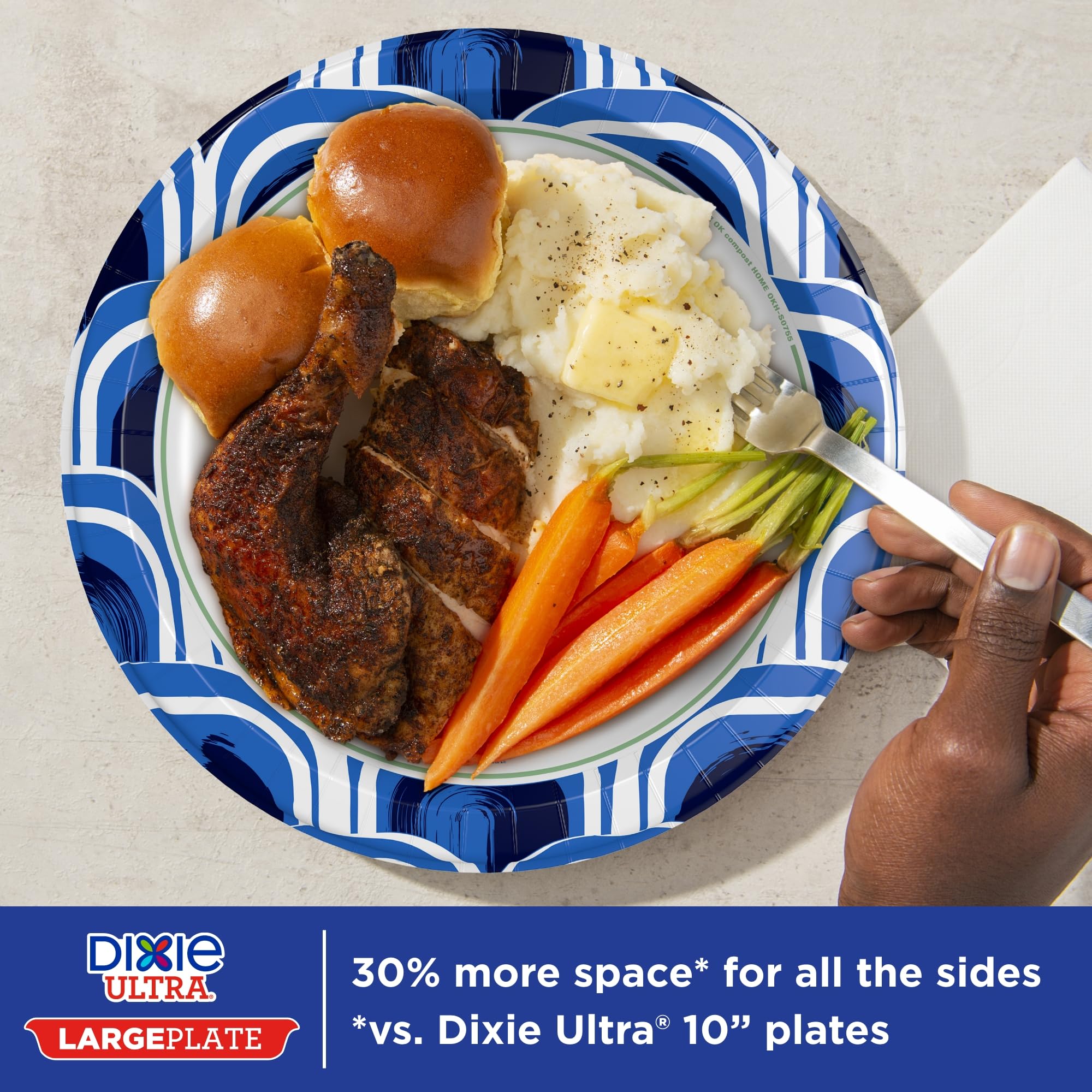 Dixie Ultra Large 11 Inch Paper Plates - 25 Count, 3X Stronger & Heavy Duty | Microwave-Safe, Soak-Proof & Cut Resistant | Perfect for BBQs, Parties & Messy Meals
