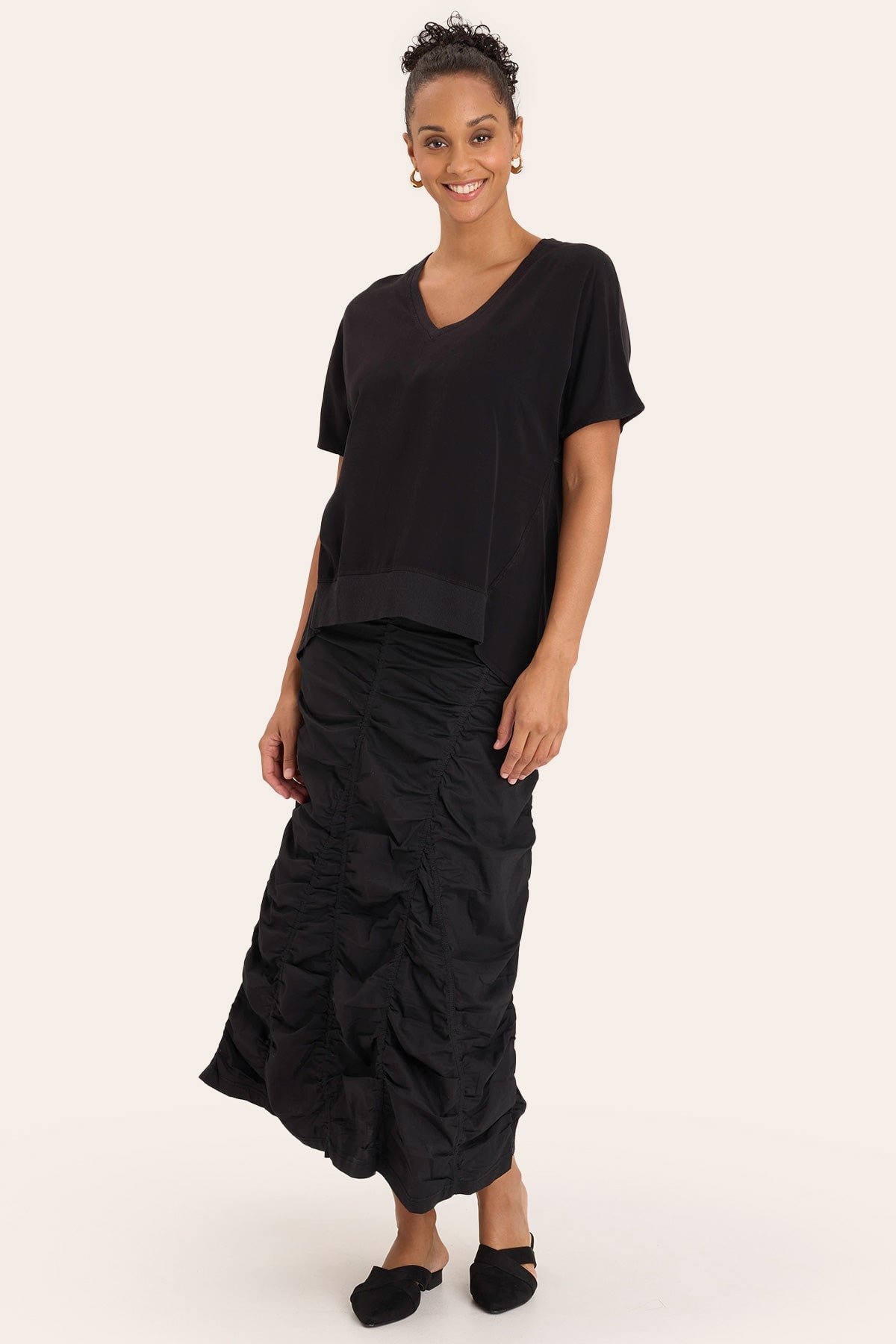 Gored Peasant Skirt for Women - Flowy A-Line Midi Skirt with Elastic Waist | Perfect for Boho Style, Summer Outfits & Casual Wear