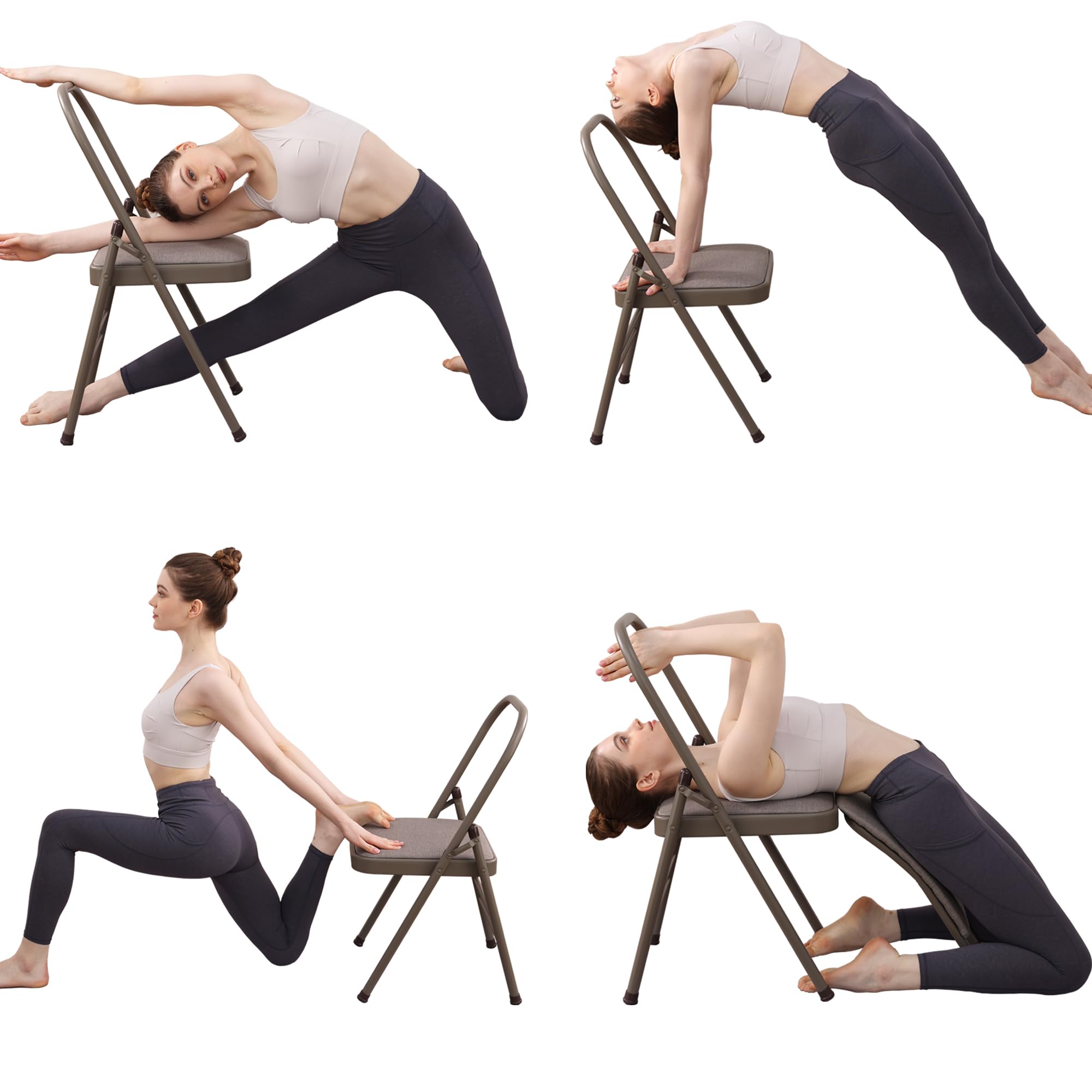 BODY RHYTHM Yoga Chair with Lumbar Support - Core Strength & Balance Training Equipment for Handstand Practice, Flexibility Workouts, Back Pain Relief | Perfect for Home Gym, Yoga Studio & Physical Therapy