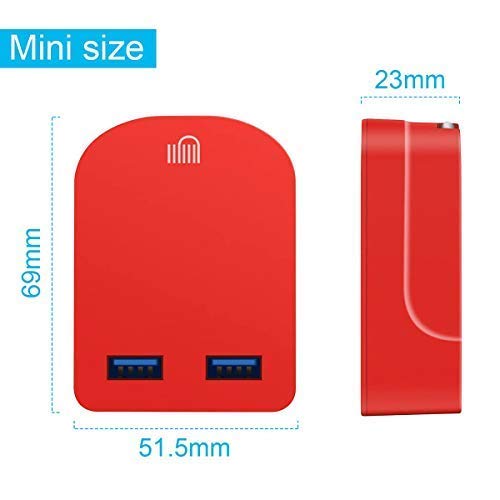 AMO 3-Port USB Wall Charger with Folding UK Plug - 3.1A 15W Fast Charging for iPhone, iPad, Samsung Galaxy, HTC, Windows Phone & Tablets | Perfect for Home, Office & Travel Charging