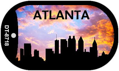 Atlanta Silhouette Novelty Metal Dog Tag Necklace DT 8718 - Personalized Engraved Military Style Pet ID Tag for Dogs, Perfect for Pet Lovers & Unique Gifts