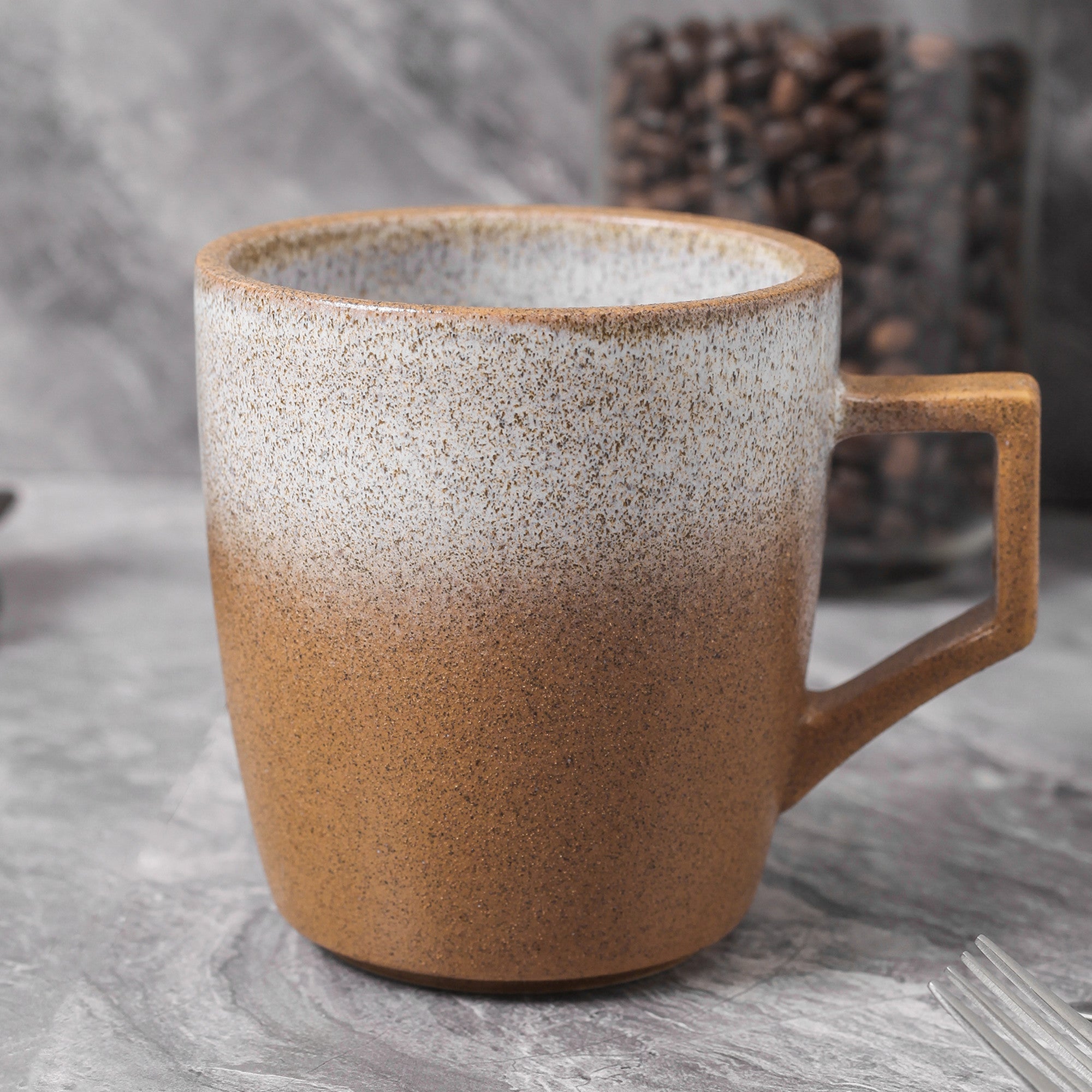Vince Stoneware Coffee Mug - 16oz Brown Ceramic Cup for Hot & Cold Drinks - Perfect for Home, Office, or Gift Giving