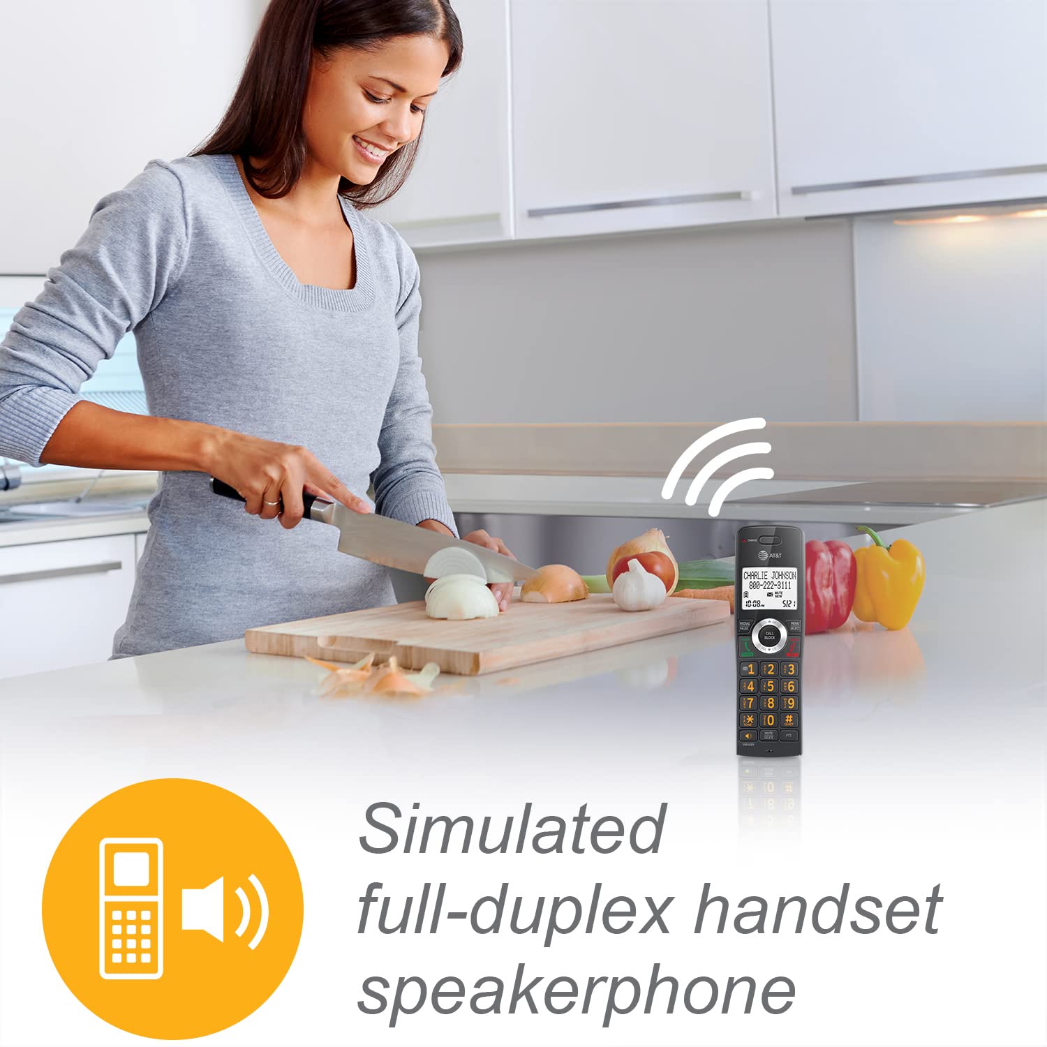 AT&T CL82519 DECT 6.0 5-Handset Cordless Phone System with Answering Machine, Call Blocking, Caller ID & Intercom - Long Range Coverage for Home & Office - Black | Ideal for Large Homes, Businesses & Home Offices with Multiple Rooms