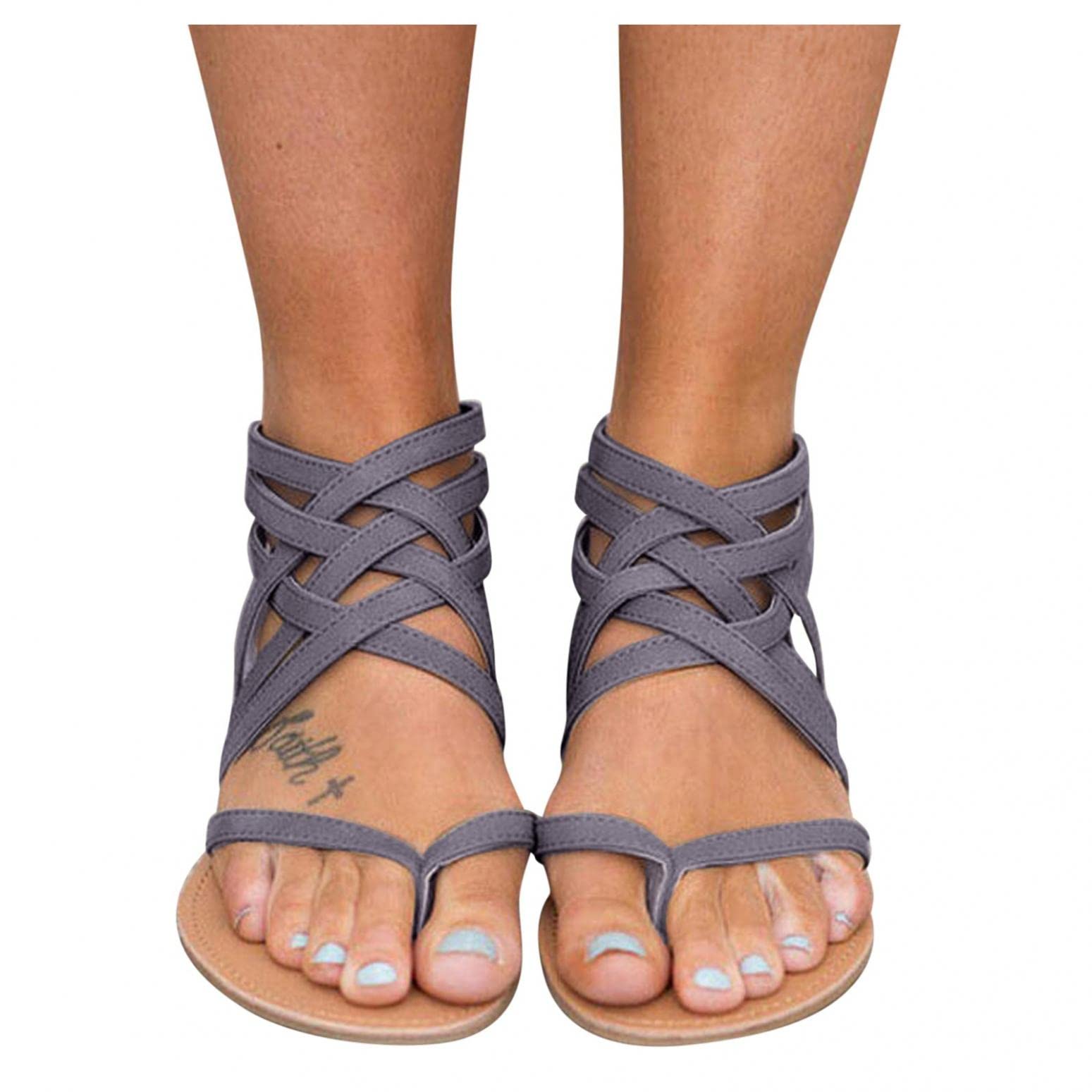 Women's Dressy Beach Sandals - Breathable Flat Sandals for Summer & Travel