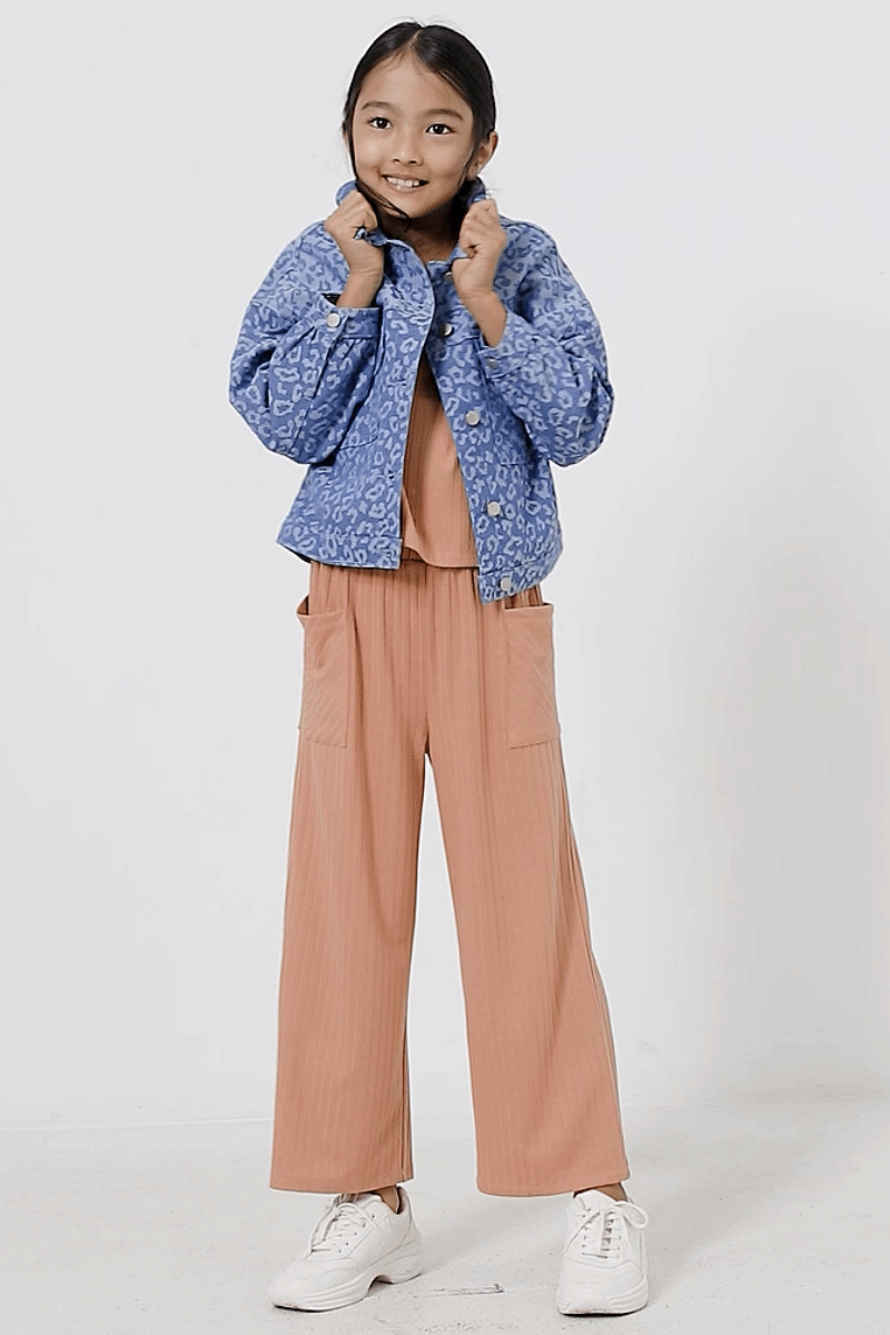 Stylish Ribbed Patch Pocket Wide Leg Pants for Women - Comfortable High Waisted Trousers for Work, Casual Outfits & Travel