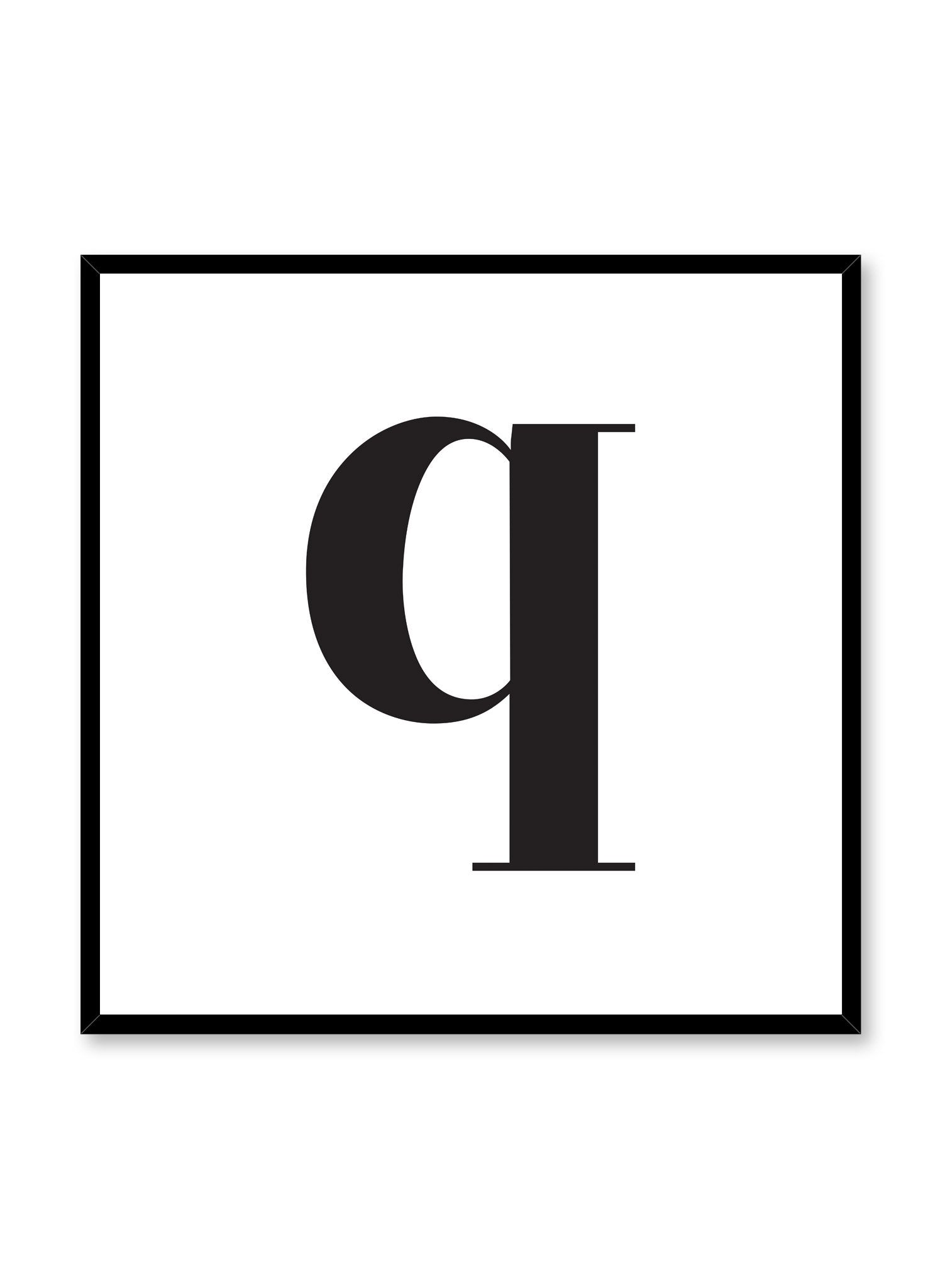 Lowercase Letter Q Poster - Educational Alphabet Learning Decor for Kids' Rooms & Classrooms