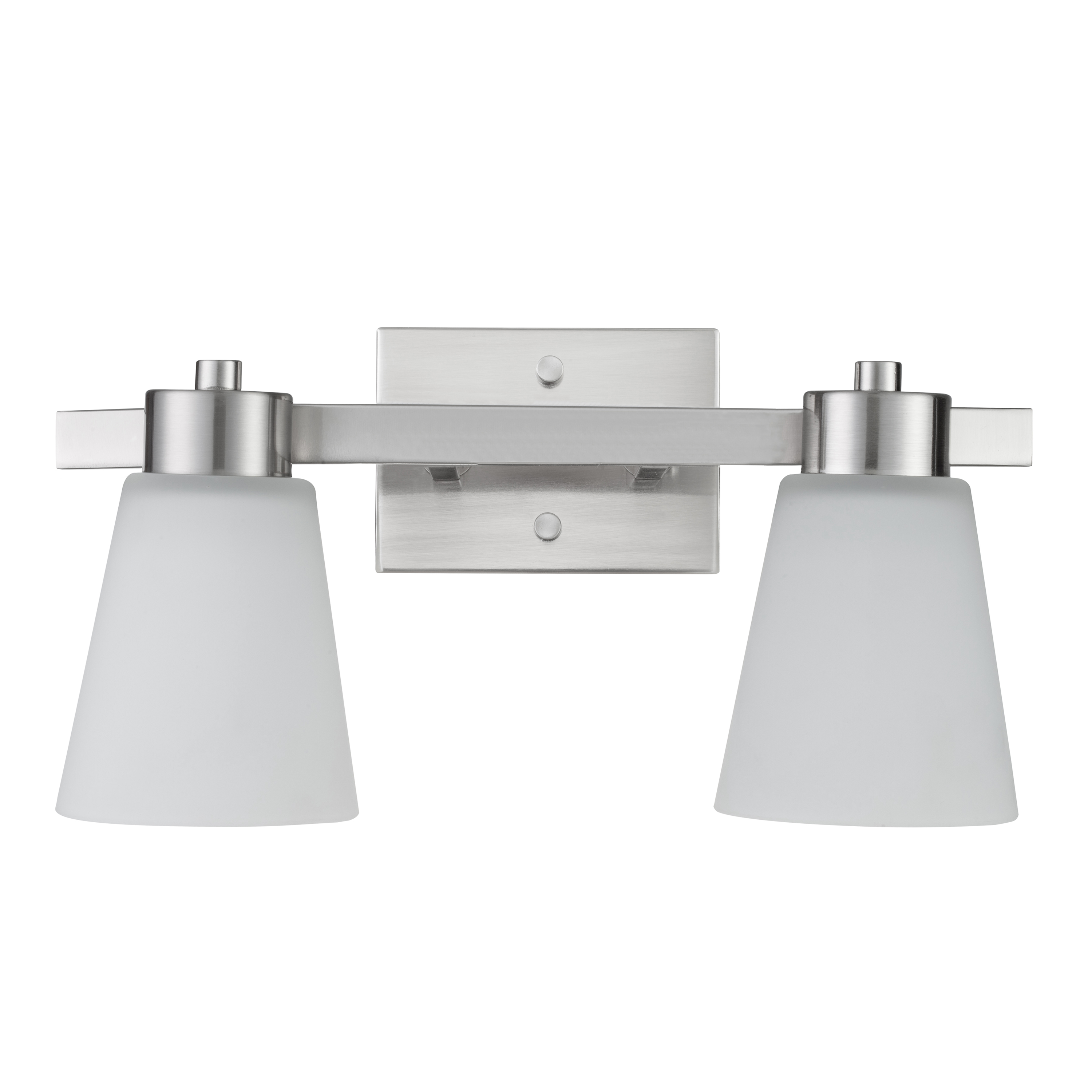 Fairendale 2-Light Vanity Light Fixture with Frosted Glass Shades and Brushed Nickel Finish - Perfect for Bathroom, Bedroom, or Dressing Room Lighting