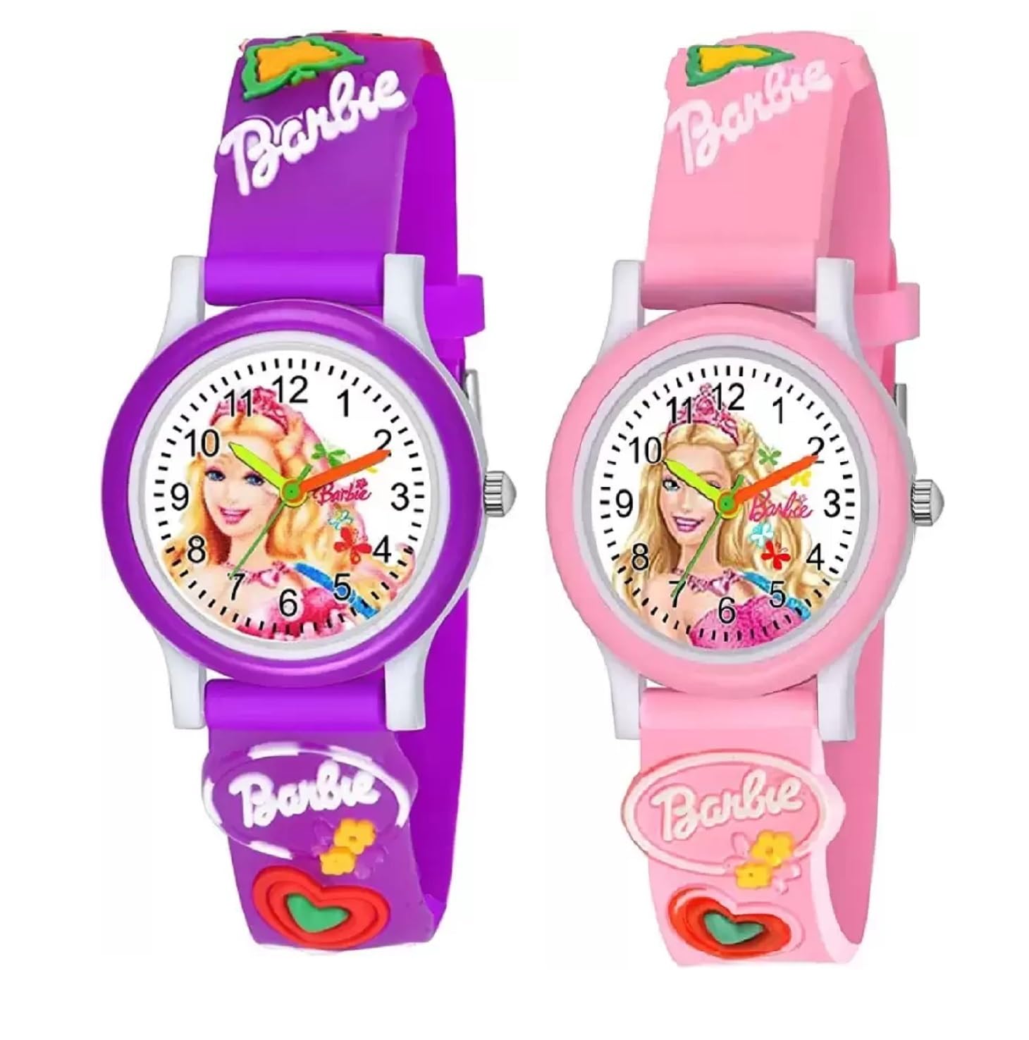 TONSY Analog Barbie Pink & Purple Kids Girls' Combo Watch Set (Pack of 2) - Perfect Birthday Gift for Girls, Fashion Accessory for School & Playtime
