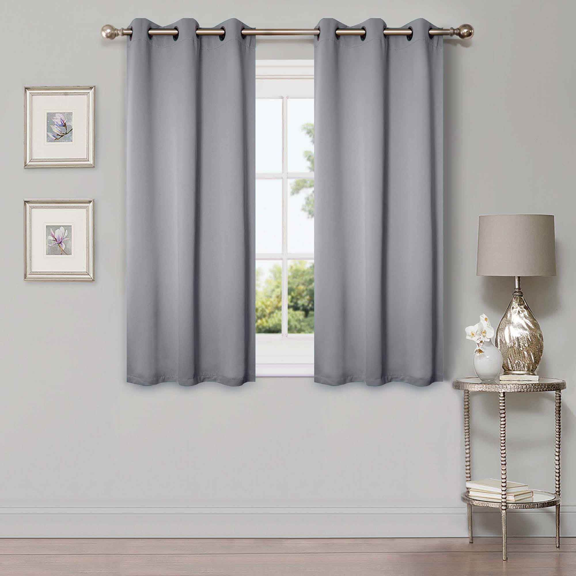 Solid Classic Modern Grommet Blackout Curtain Set - Thermal Insulated Window Drapes for Bedroom & Living Room - Noise Reducing Room Darkening Curtains for Better Sleep